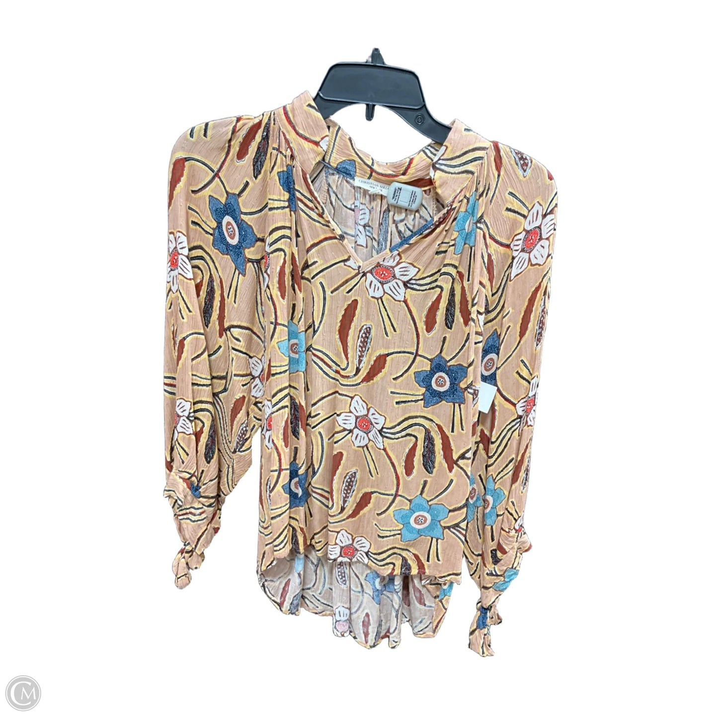 Top 3/4 Sleeve Basic By Christian Siriano In Floral Print, Size: S