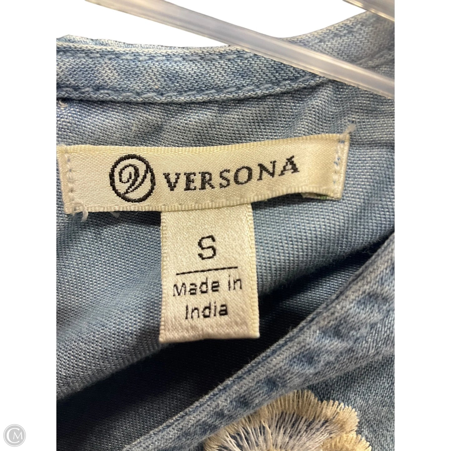 Dress Casual Short By Versona In Blue Denim, Size: S