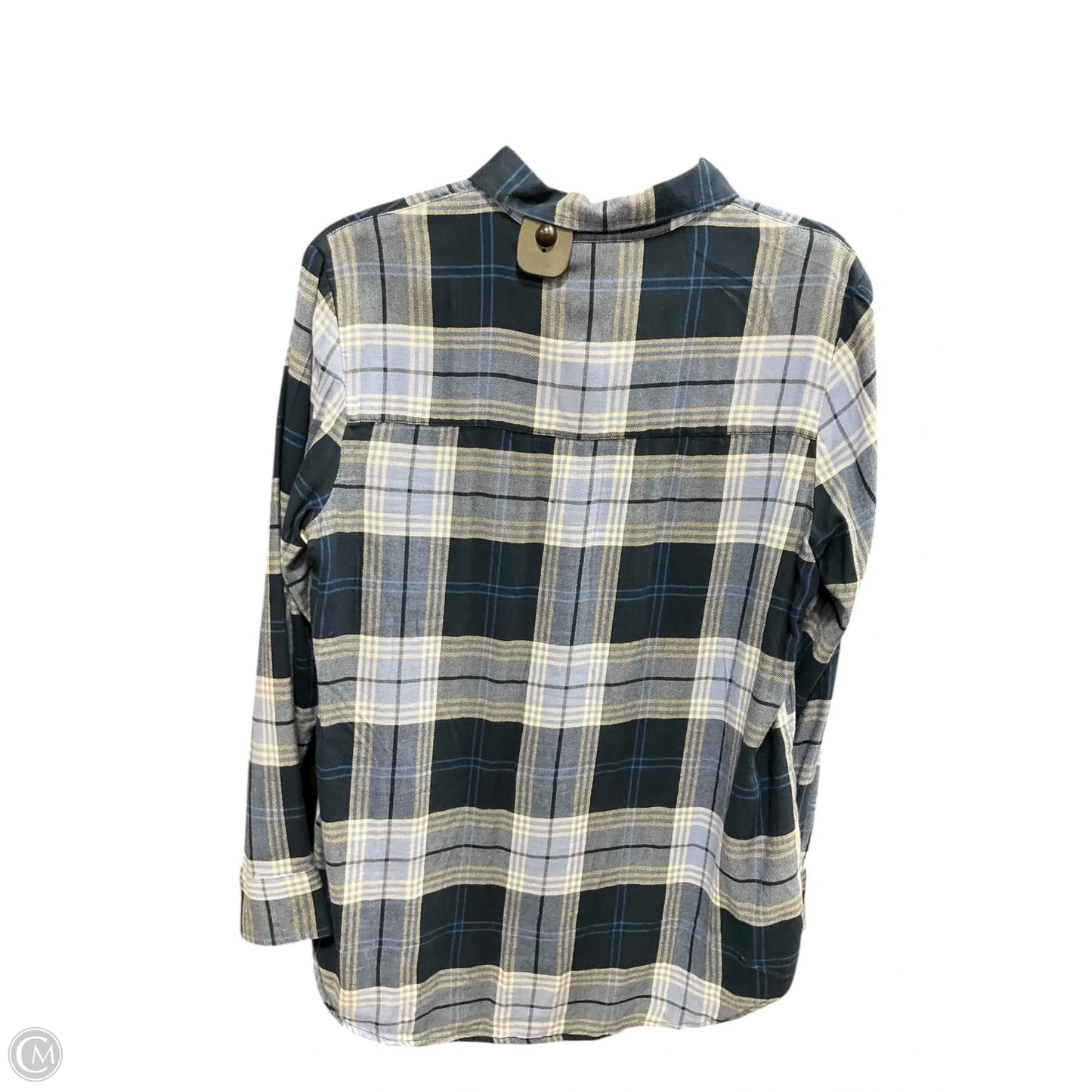 Blouse Long Sleeve By Gap In Blue & White, Size: M