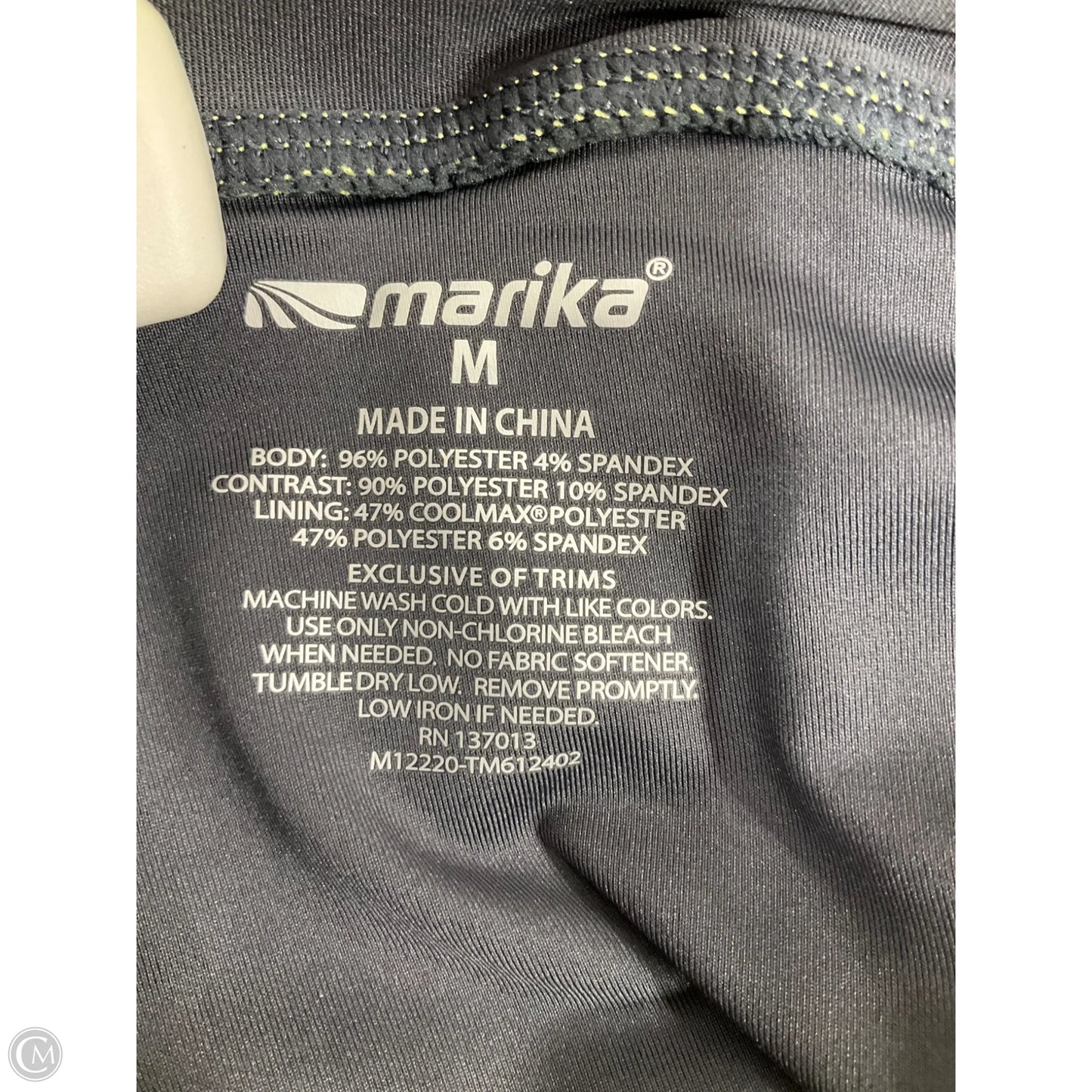 Athletic Shorts By Marika In Grey & Yellow, Size: M