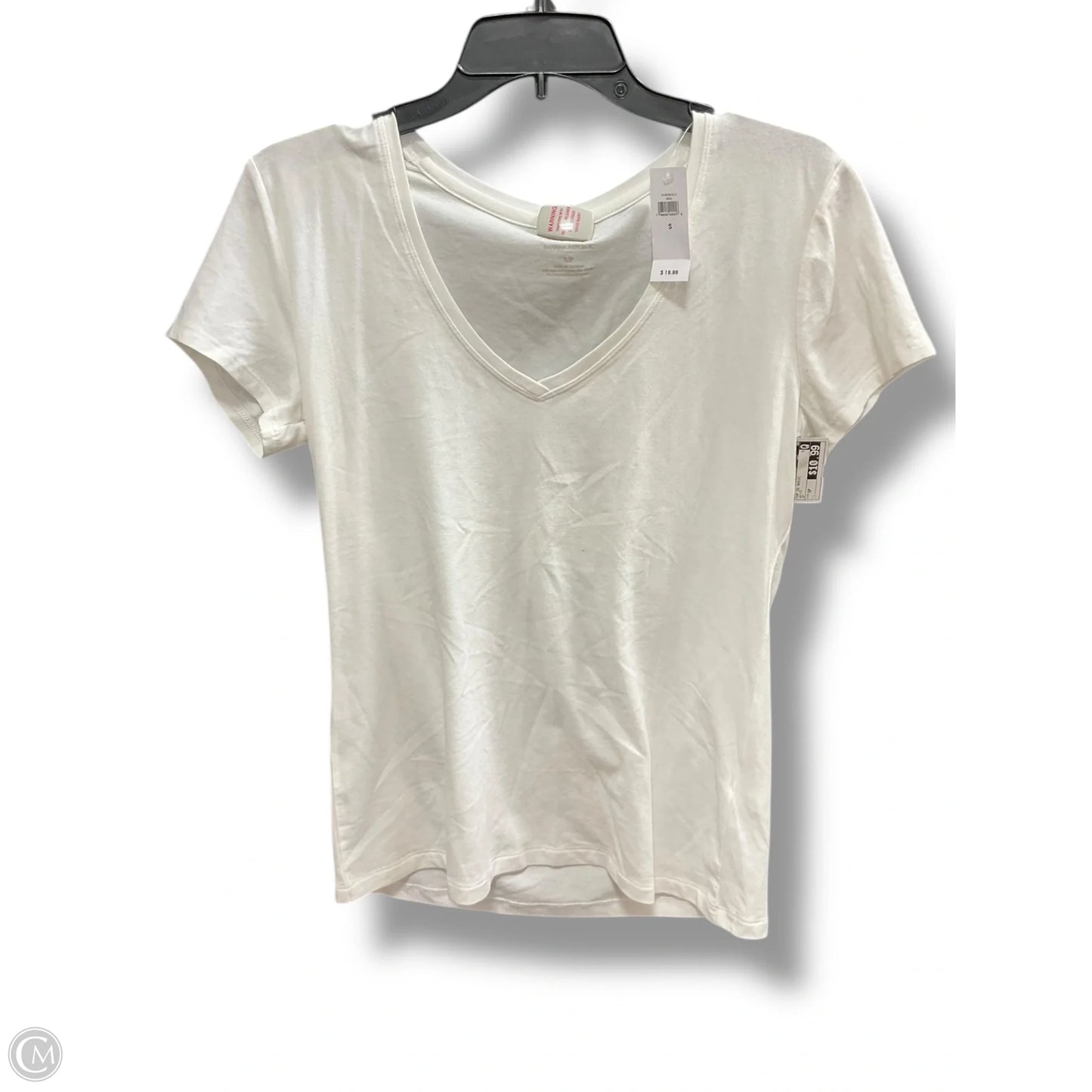 Top Short Sleeve Basic By Banana Republic In White, Size: Sp