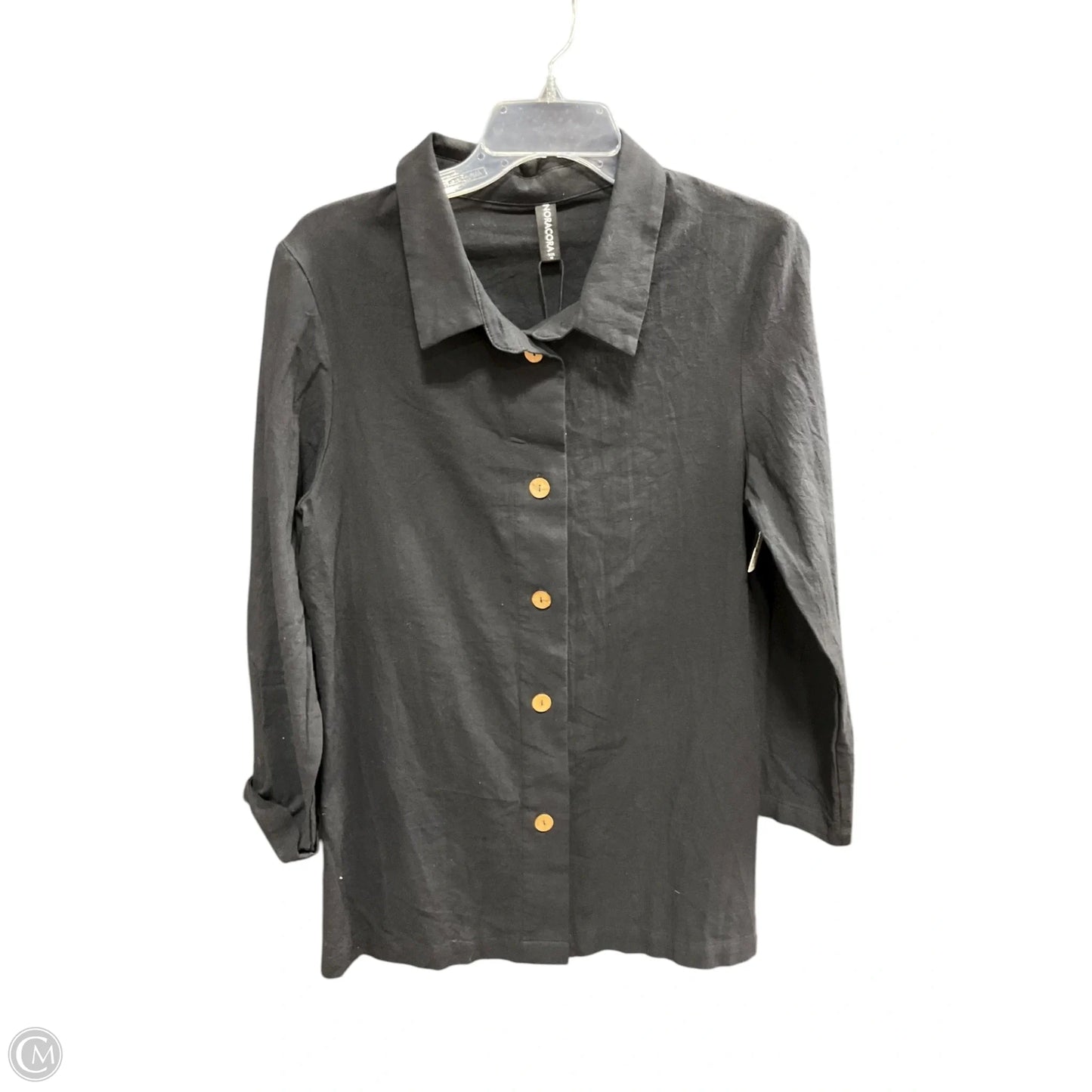 Blouse Long Sleeve By Clothes Mentor In Black, Size: M