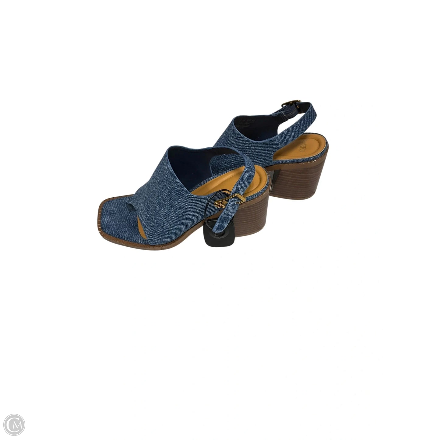 Sandals Heels Block By Clothes Mentor In Blue Denim, Size: 7