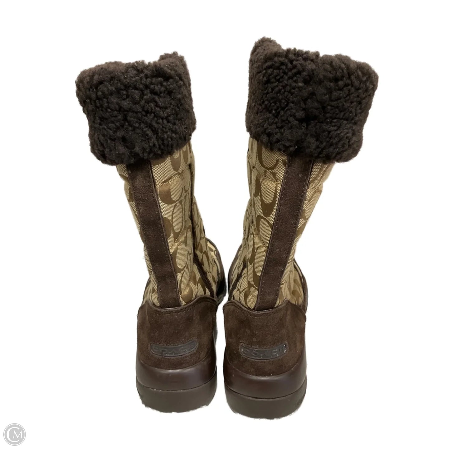 Boots Designer By Coach In Brown & Tan, Size: 10