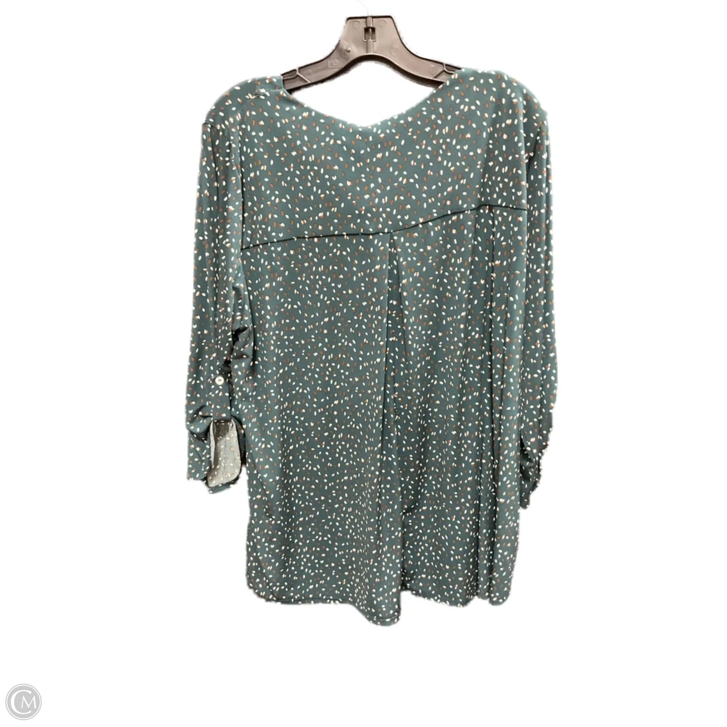 Top 3/4 Sleeve By Clothes Mentor In Green & Tan, Size: 3x
