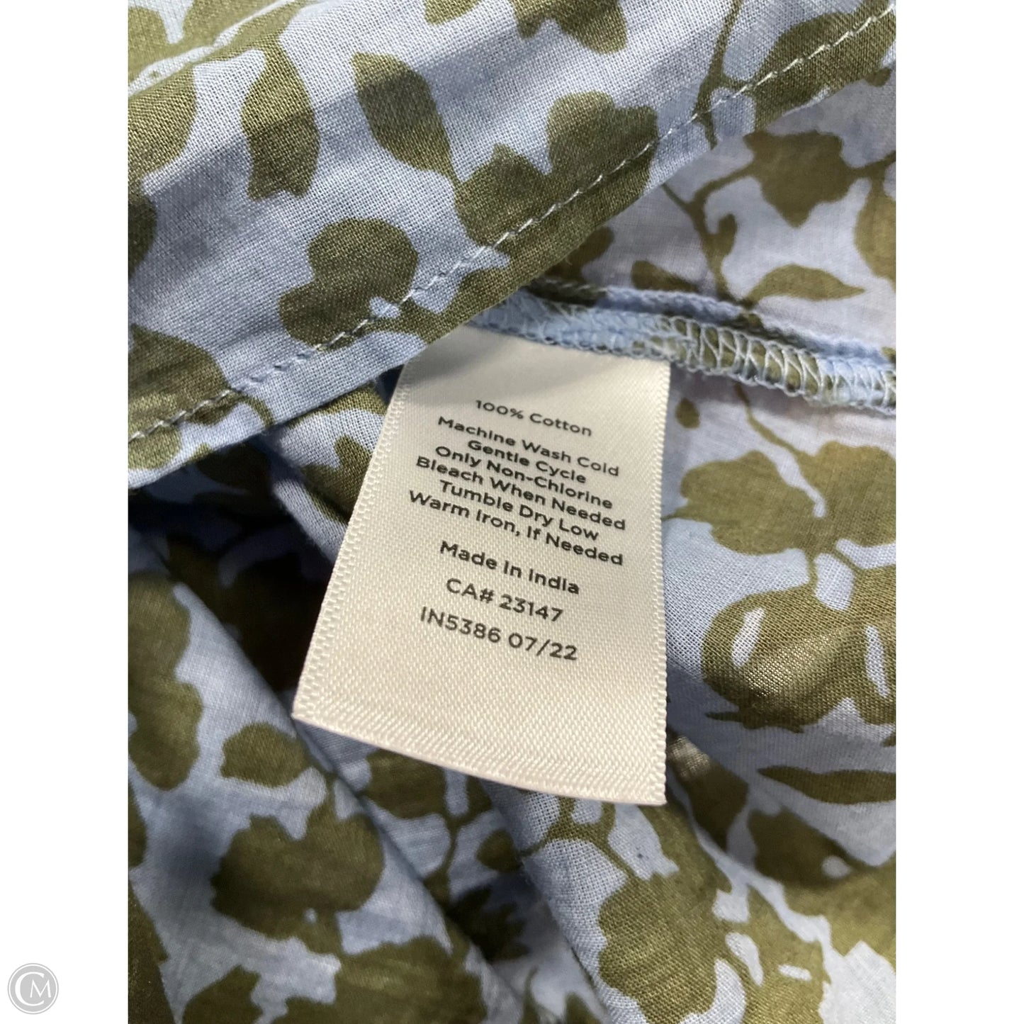 Top Long Sleeve By Talbots In Blue & Green, Size: Xl