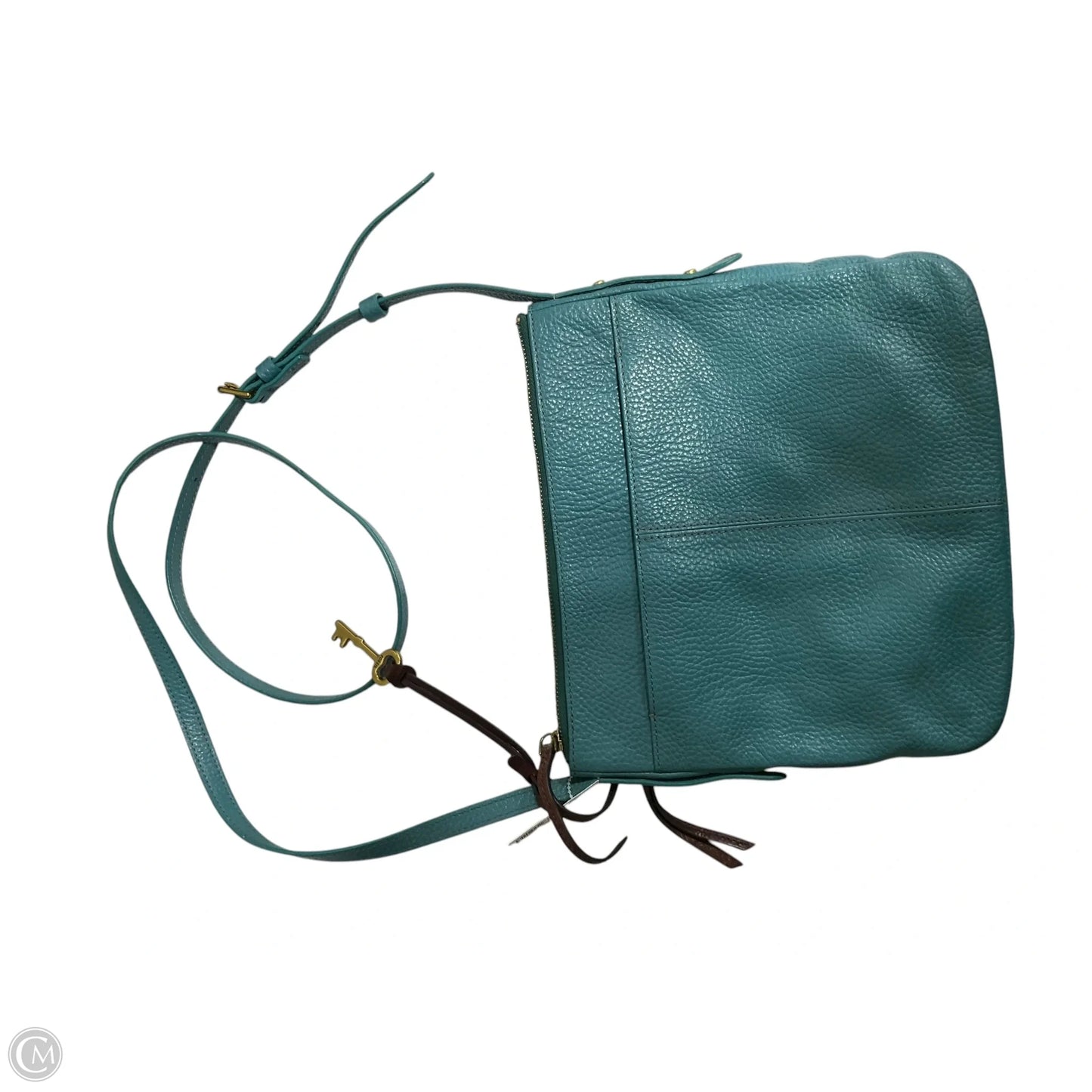Handbag Leather By Fossil, Size: Medium