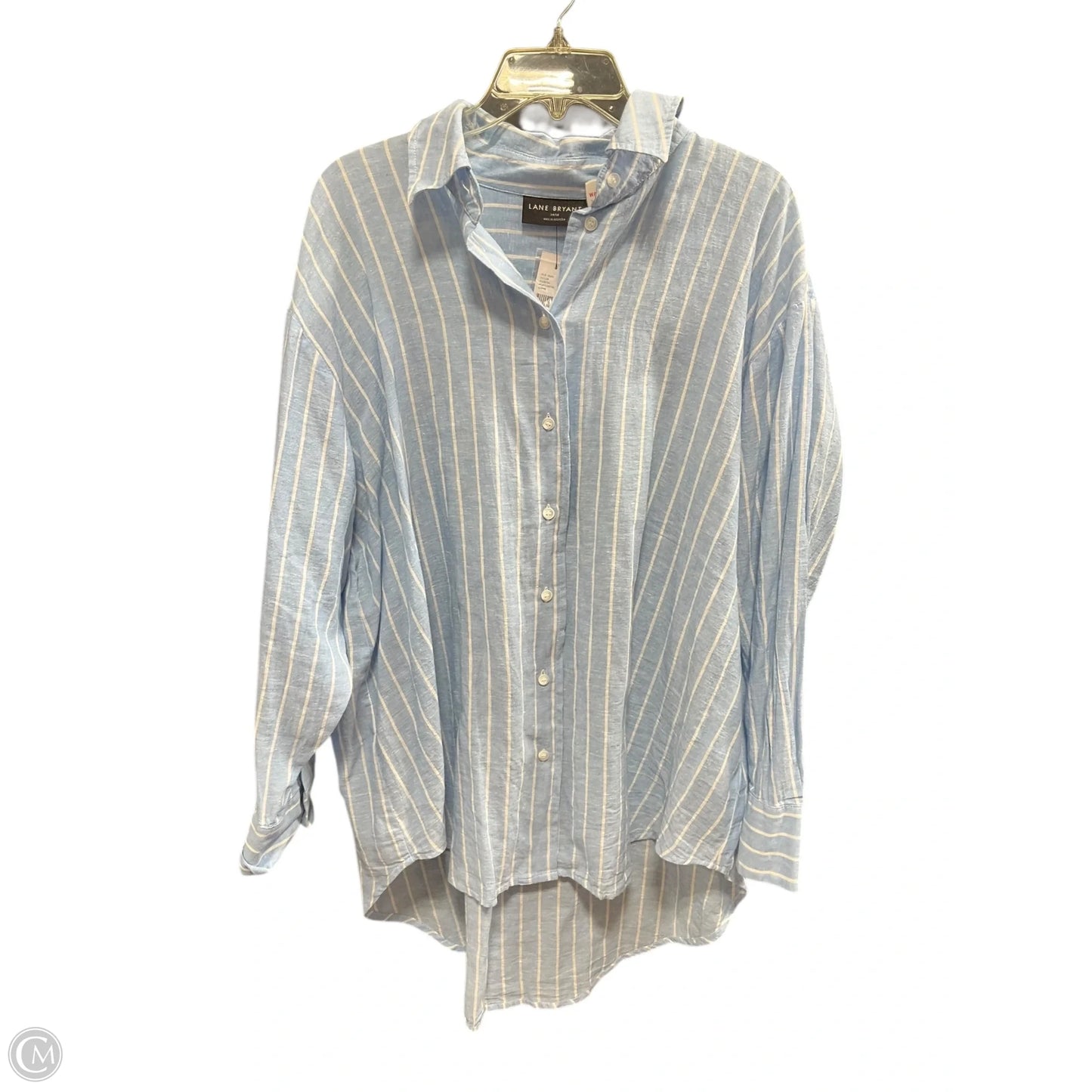 Blouse Long Sleeve By Lane Bryant In Striped Pattern, Size: 14