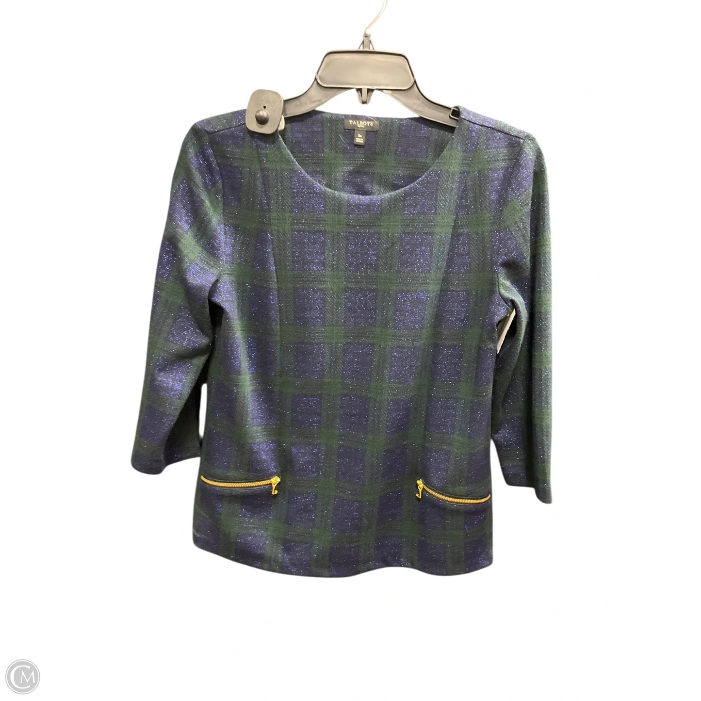 Top Long Sleeve Basic By Talbots In Blue & Green, Size: Sp