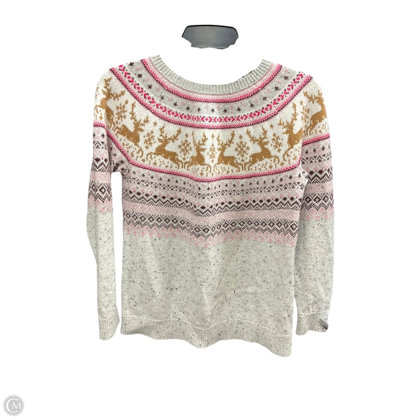 Sweater By Talbots In Pink & White, Size: Mp