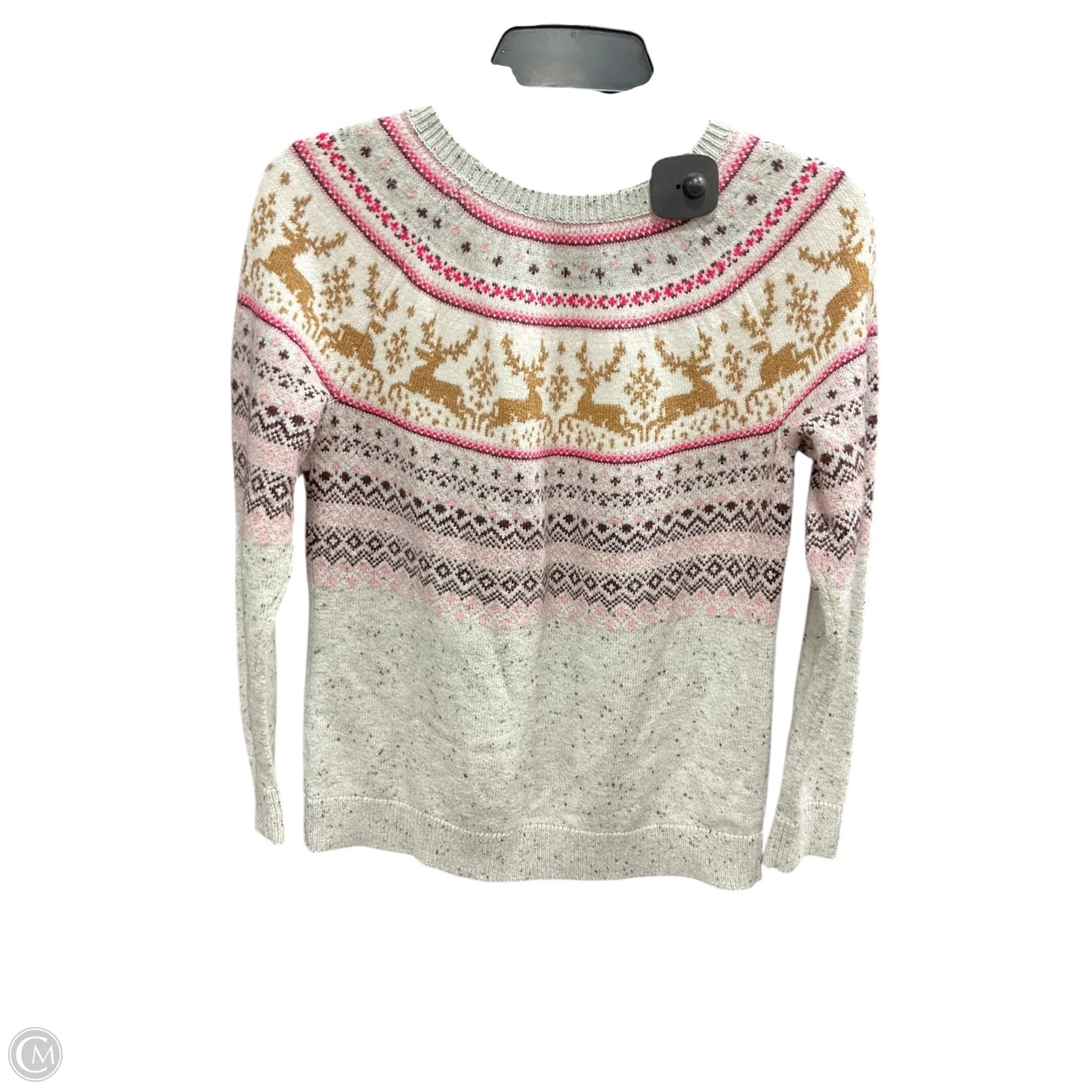 Sweater By Talbots In Pink & White, Size: Mp