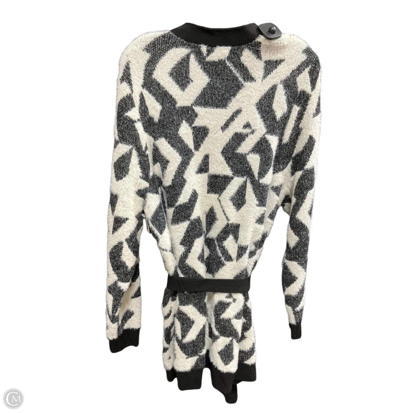 Sweater Cardigan By Lane Bryant In Black & White, Size: 18