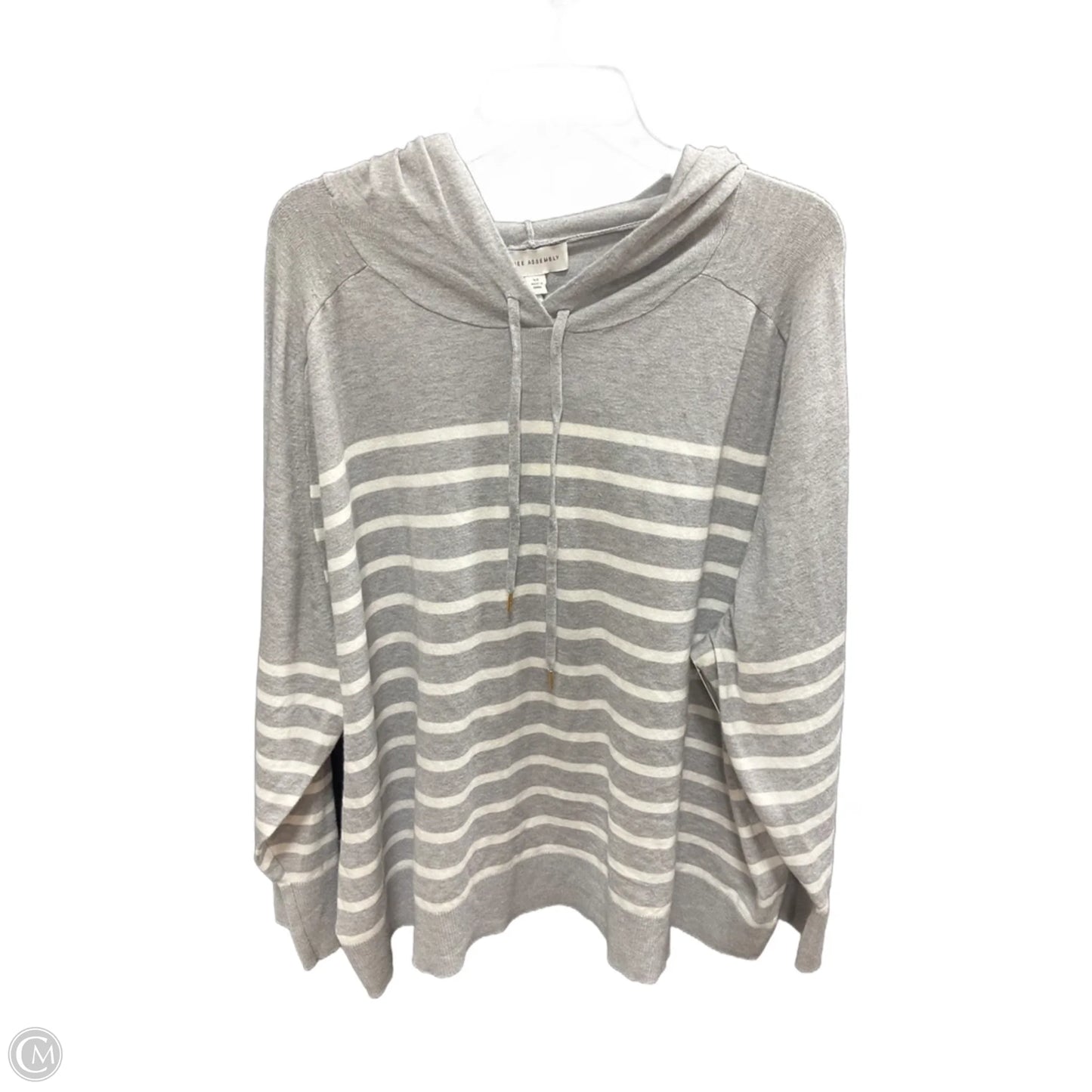 Top Long Sleeve Basic By Free Assembly In Grey Denim, Size: 4x