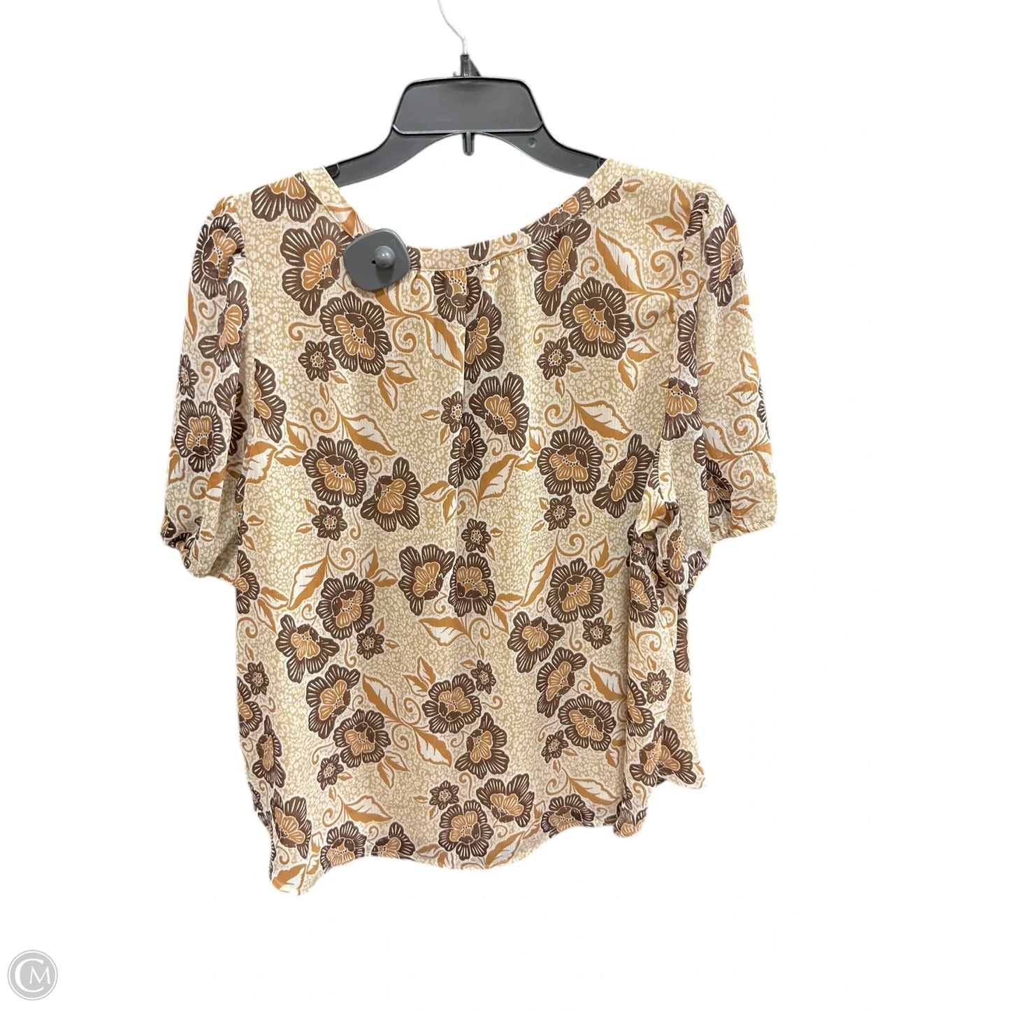 Top Short Sleeve Basic By Loft In Floral Print, Size: Xlp