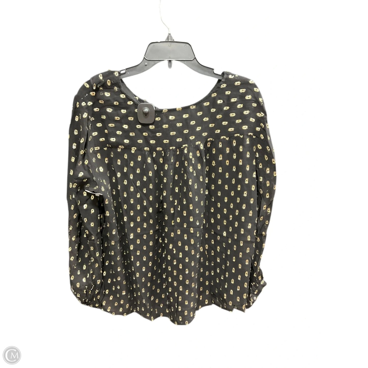 Top Long Sleeve Basic By Loft In Black & Gold, Size: Xlp