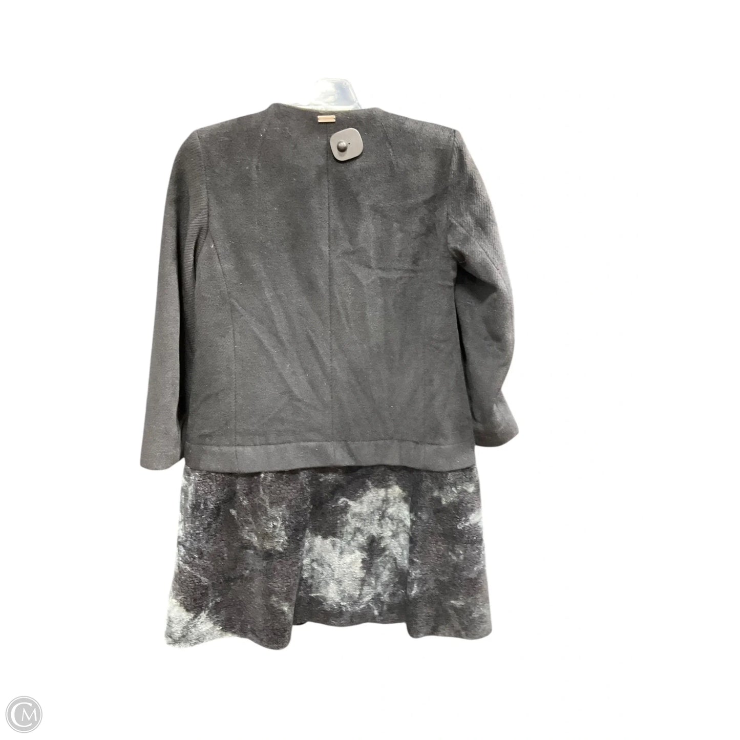 Coat Faux Fur & Sherpa By Cmc In Black & Grey, Size: M