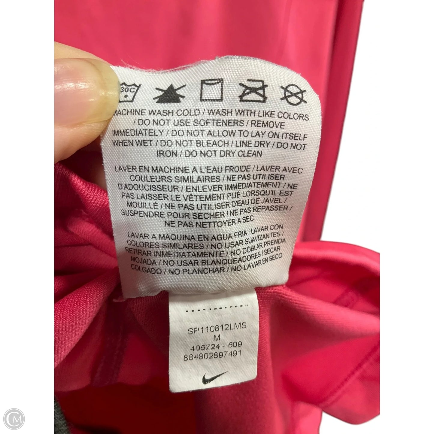 Athletic Jacket By Nike Apparel In Pink, Size: M