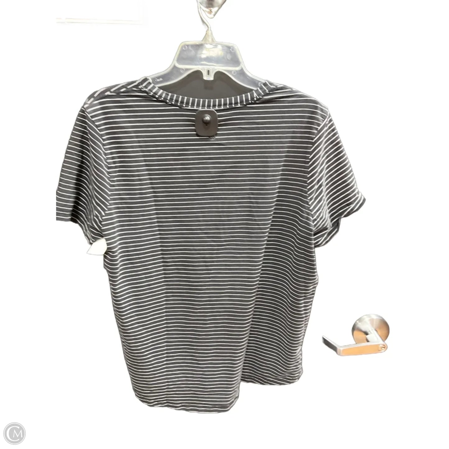 Athletic Top Short Sleeve By Lululemon In Striped Pattern, Size: M