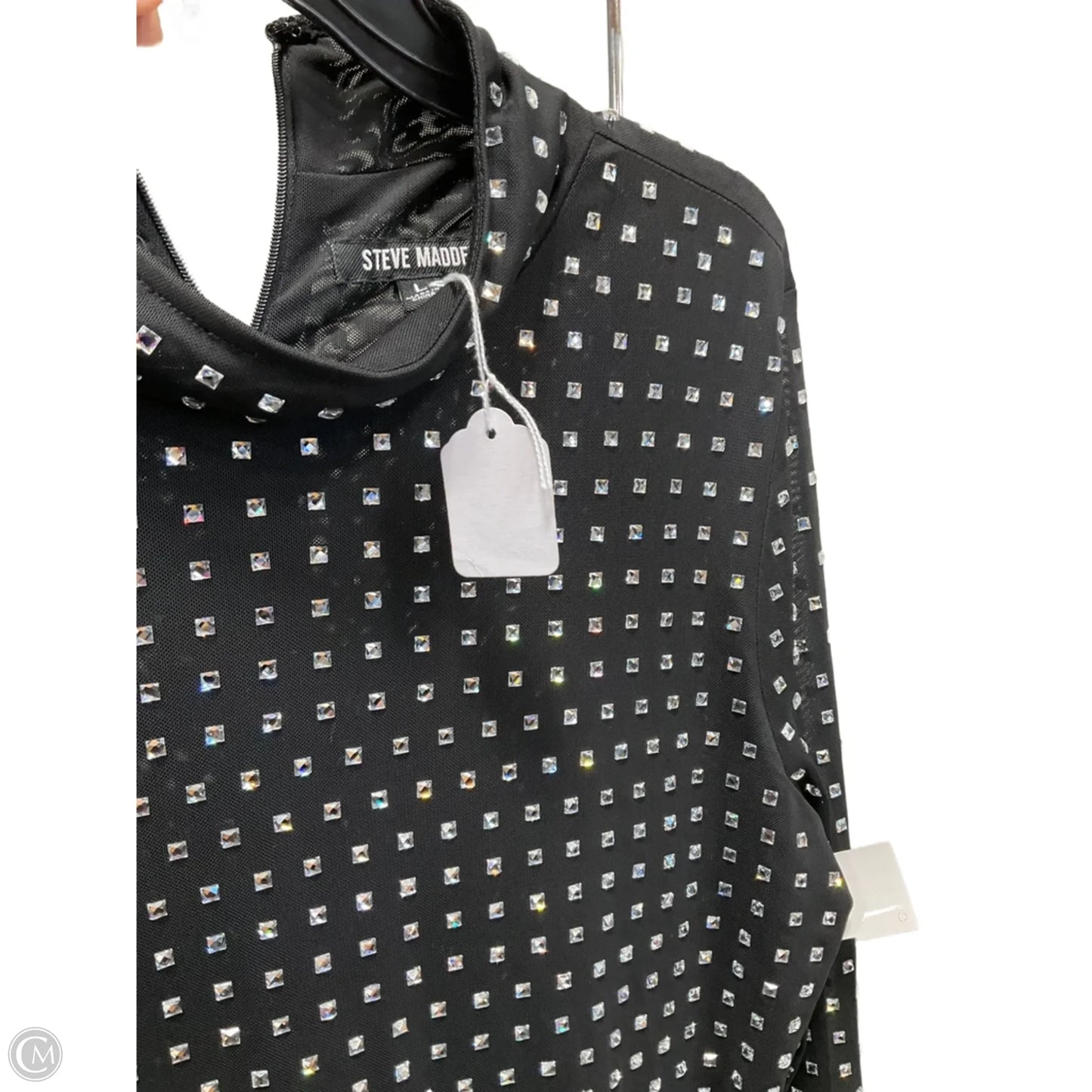 Dress Party Short By Steve Madden In Black & Silver, Size: L