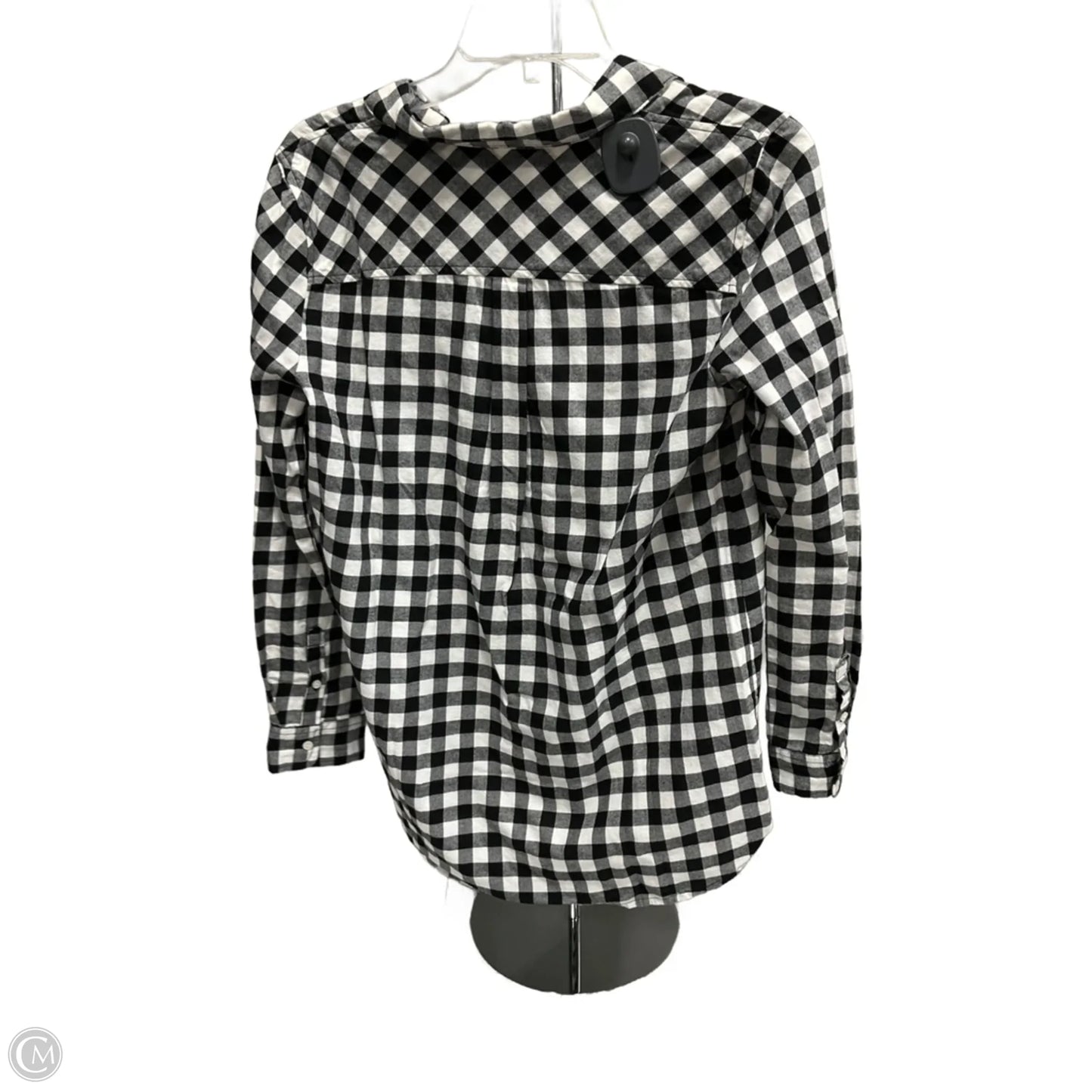 Blouse Long Sleeve By J. Crew In Checkered Pattern, Size: Xs
