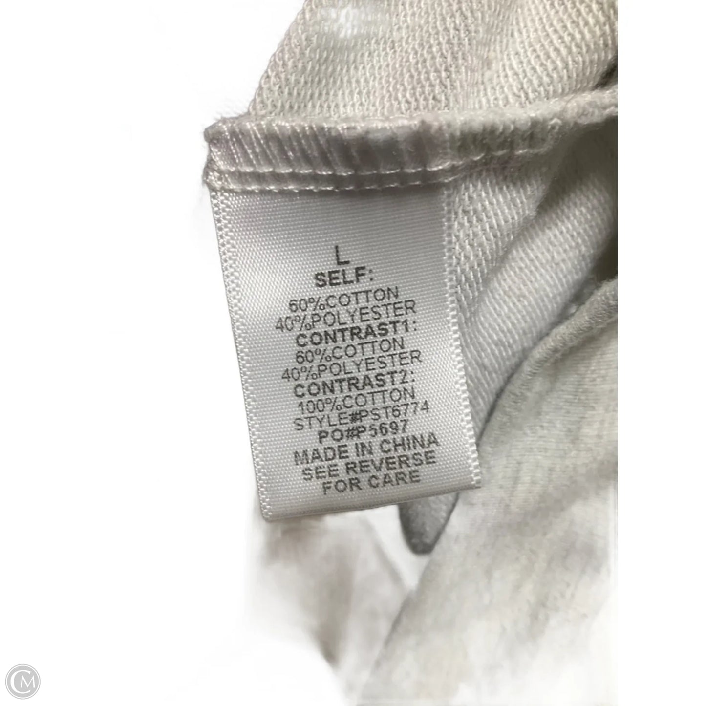 Top 3/4 Sleeve By Polagram In Grey & Yellow, Size: L
