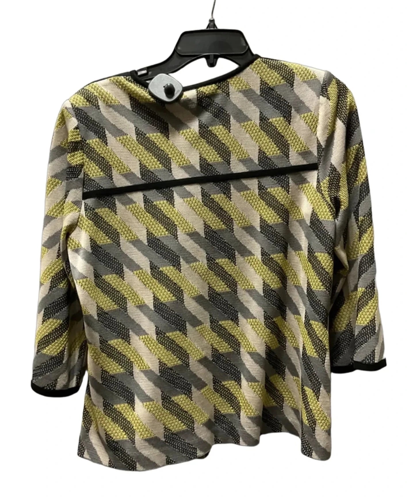Cardigan By Ming Wang In Black & Yellow, Size: M
