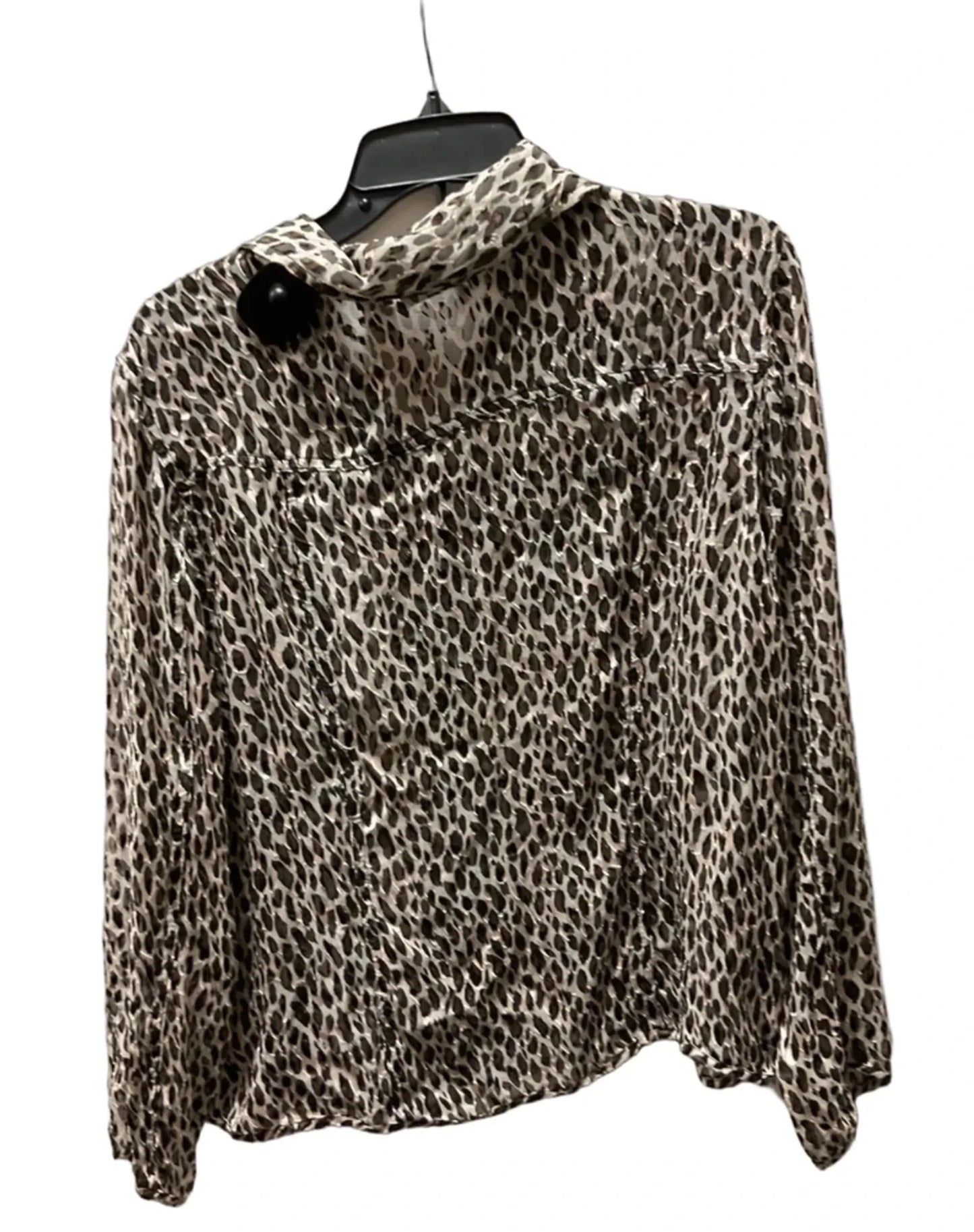 Blouse Long Sleeve By Chicos In Animal Print, Size: L