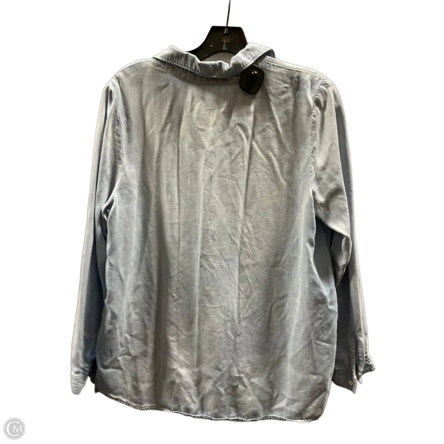 Blouse Long Sleeve By Clothes Mentor In Blue Denim, Size: S