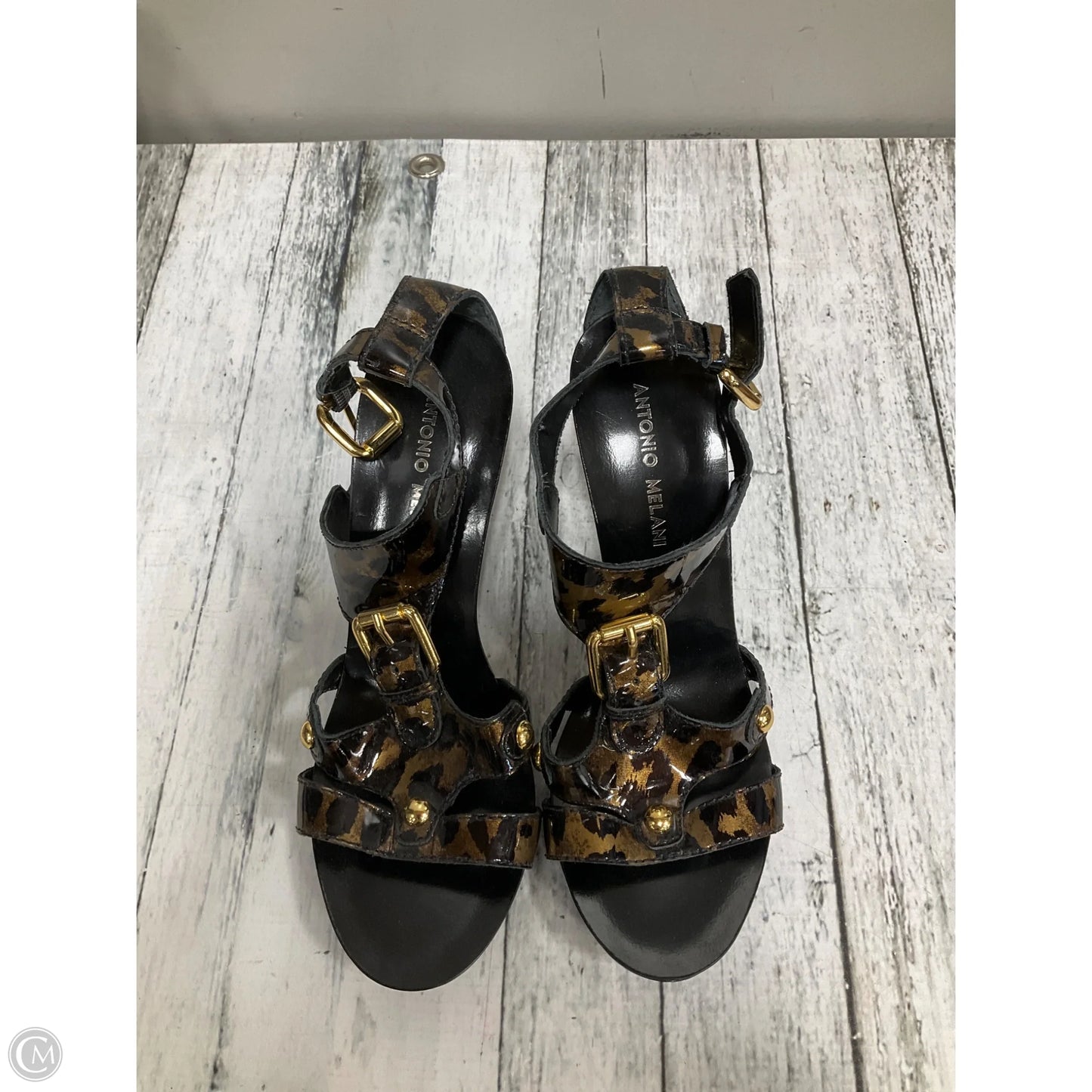 Sandals Heels Block By Antonio Melani In Animal Print, Size: 7.5