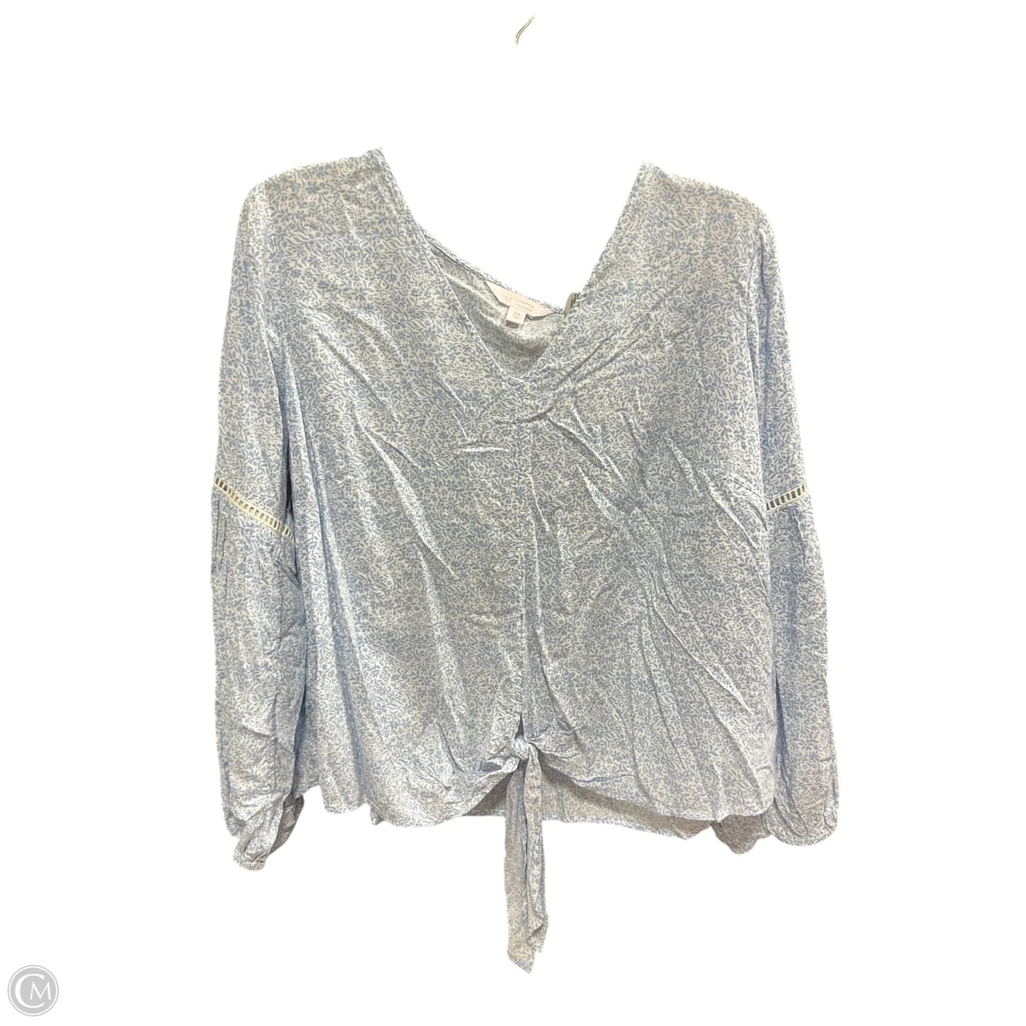 Top Long Sleeve By Lc Lauren Conrad In Blue & White, Size: 2x