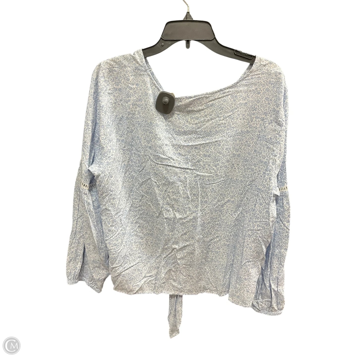 Top Long Sleeve By Lc Lauren Conrad In Blue & White, Size: 2x
