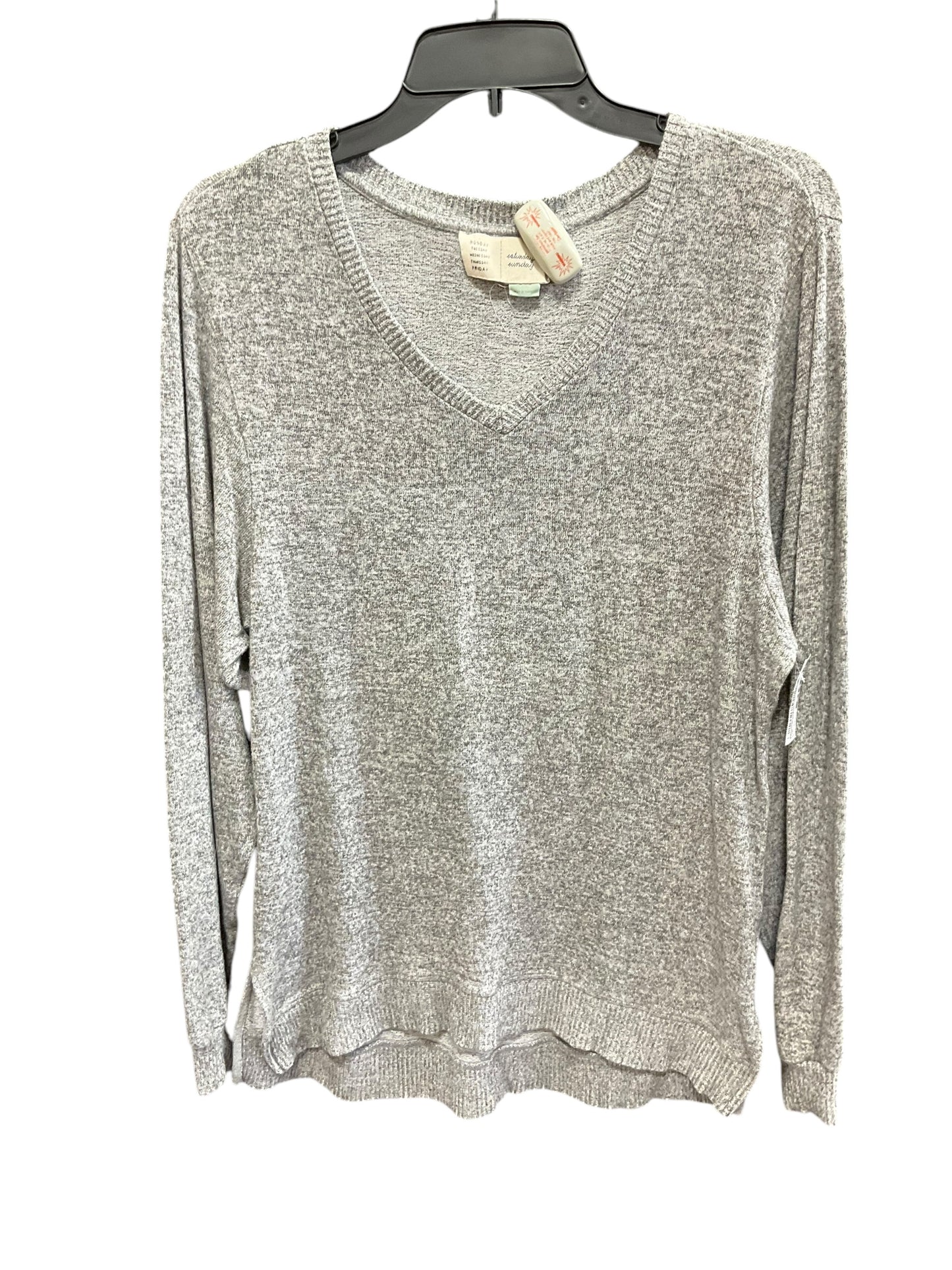 Top Long Sleeve Basic By Anthropologie In Grey, Size: Xs