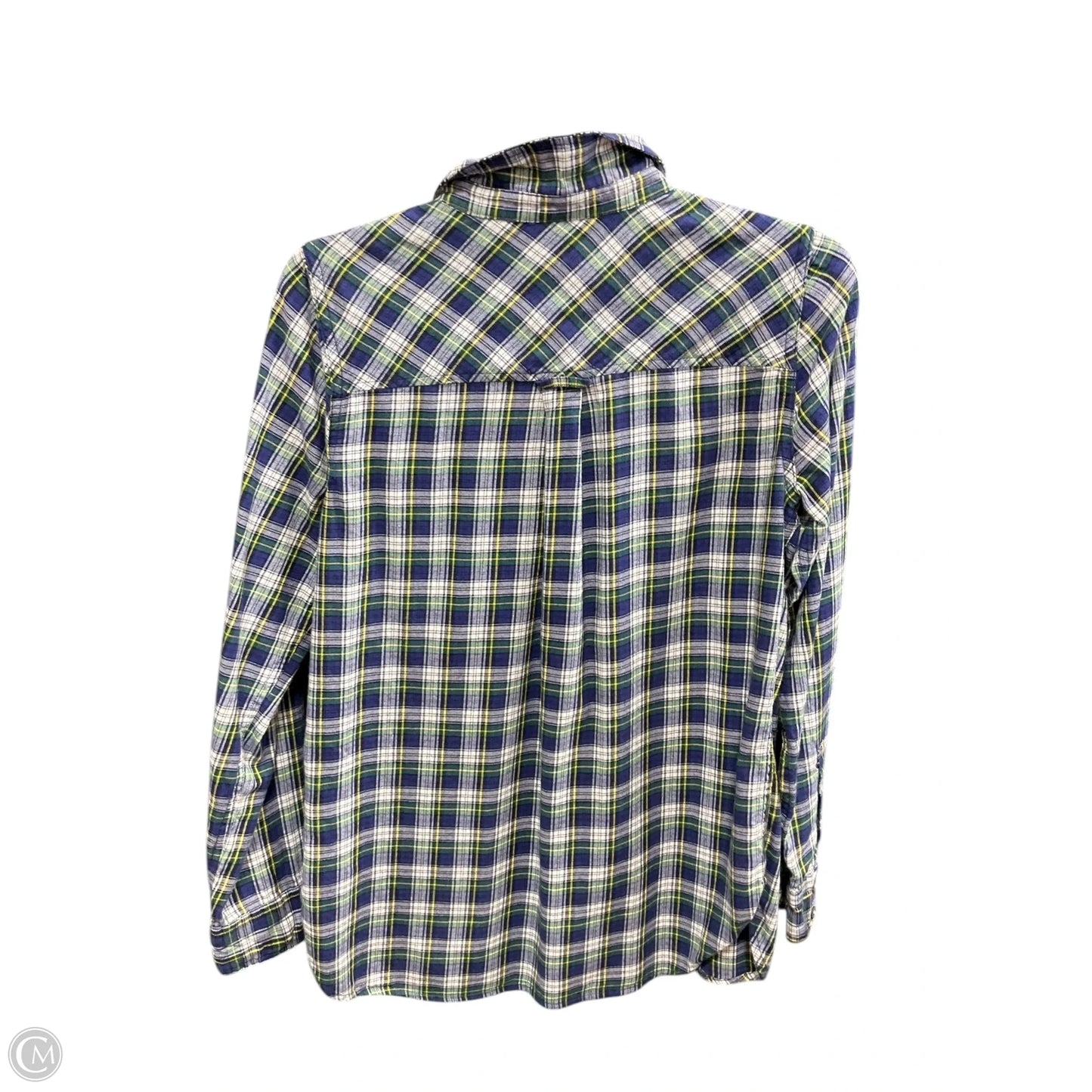 Blouse Long Sleeve By J. Crew In Blue & Yellow, Size: S