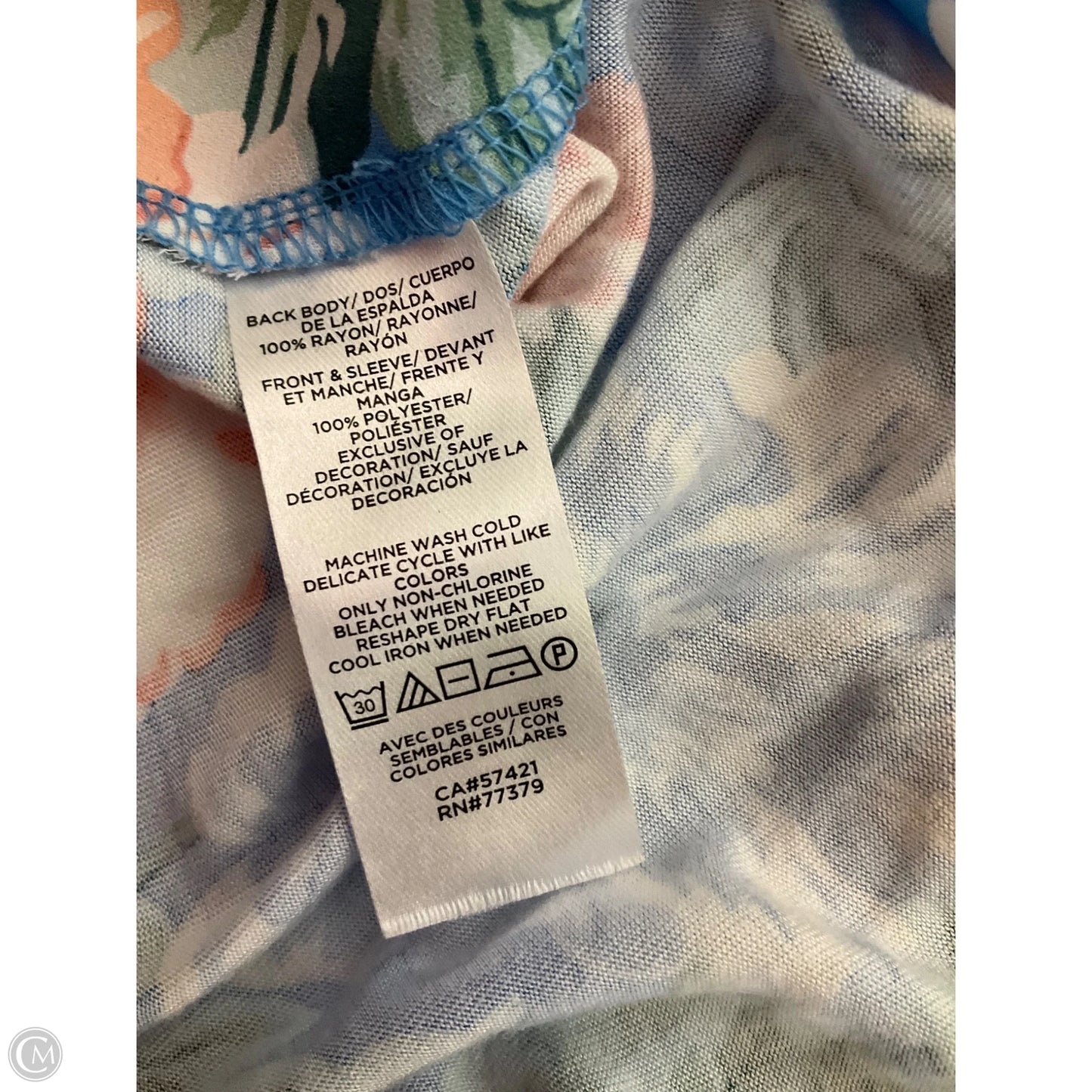 Top Short Sleeve By Loft In Blue & Yellow, Size: S