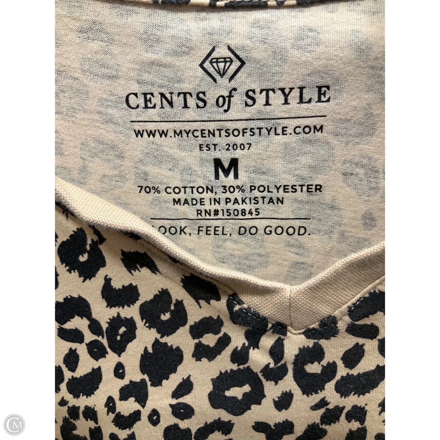 Top Short Sleeve Basic By Clothes Mentor In Animal Print, Size: M