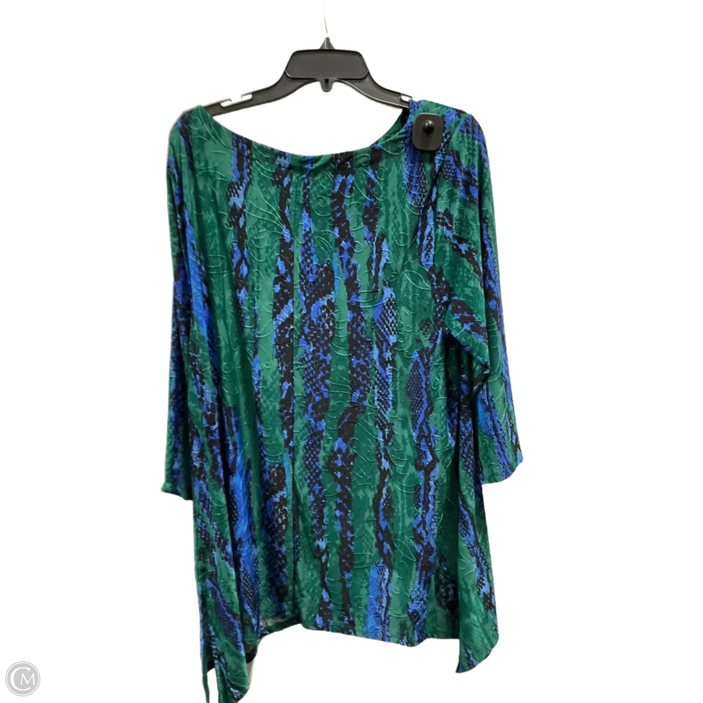 Top Long Sleeve By Jm Collections In Blue, Size: 2x
