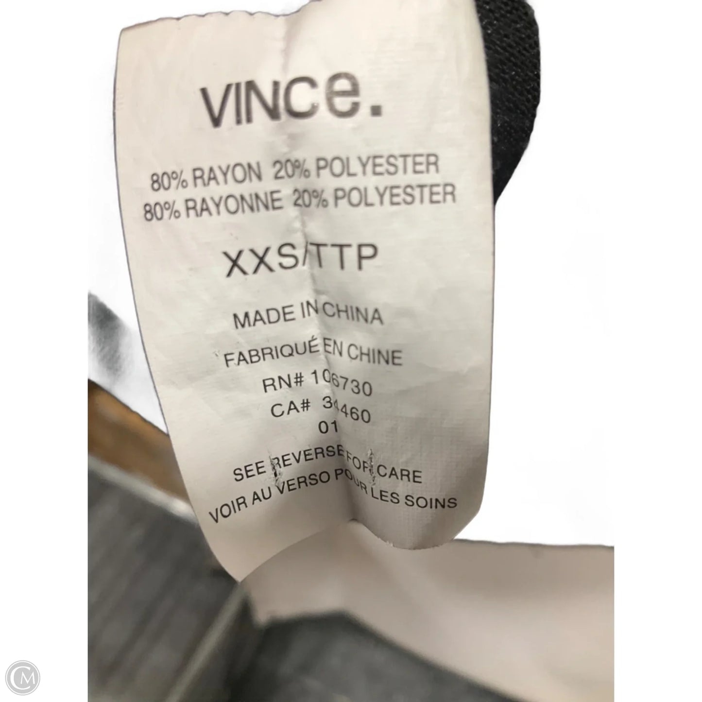 Top Short Sleeve By Vince In Black, Size: Xxs
