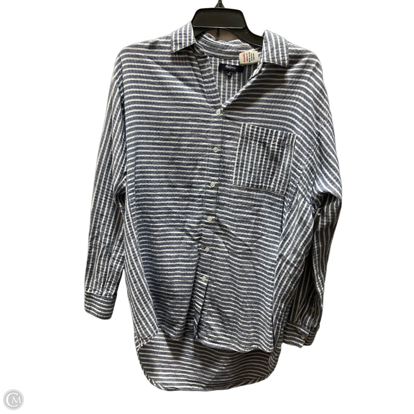 Blouse Long Sleeve By Madewell In Blue, Size: S