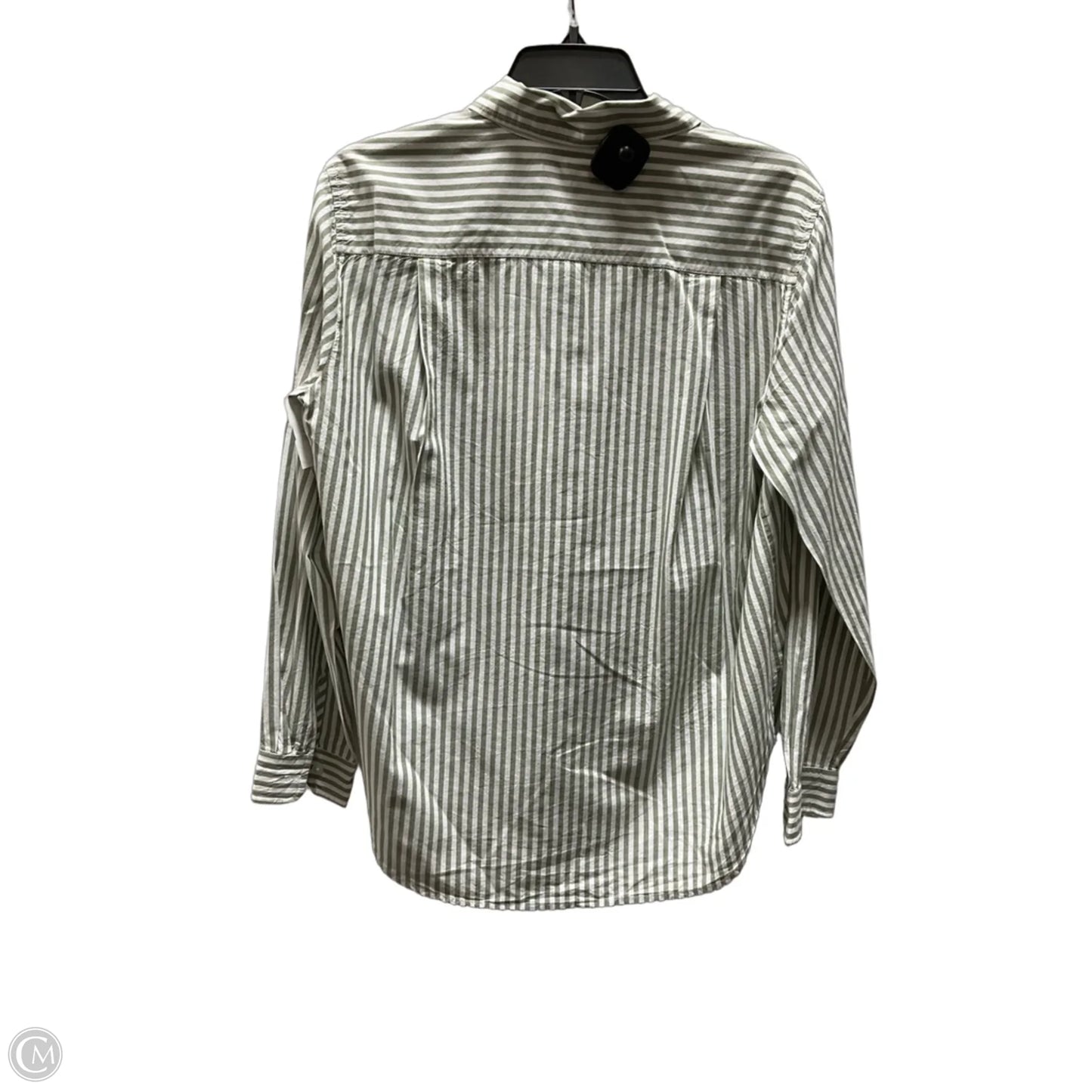 Blouse Long Sleeve By Loft In Striped Pattern, Size: L