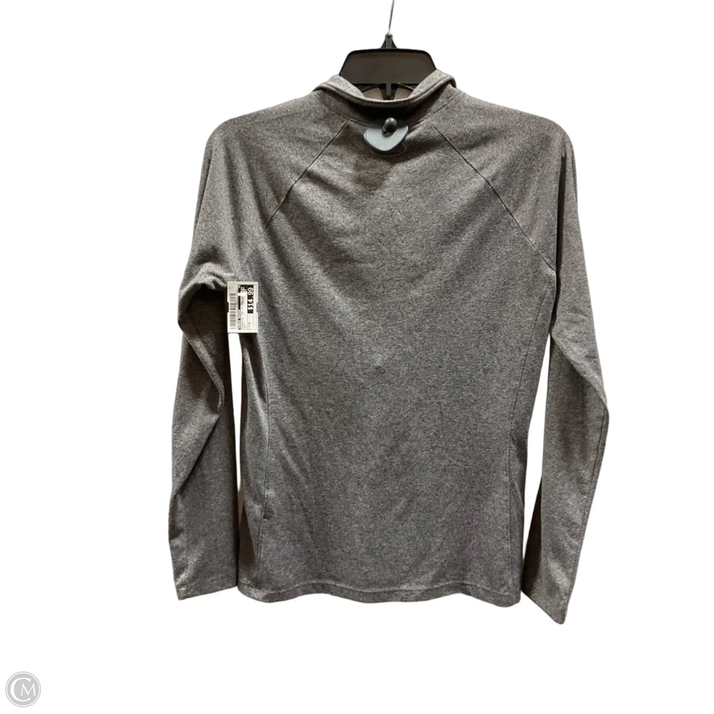Athletic Top Long Sleeve Collar By Under Armour In Grey, Size: M