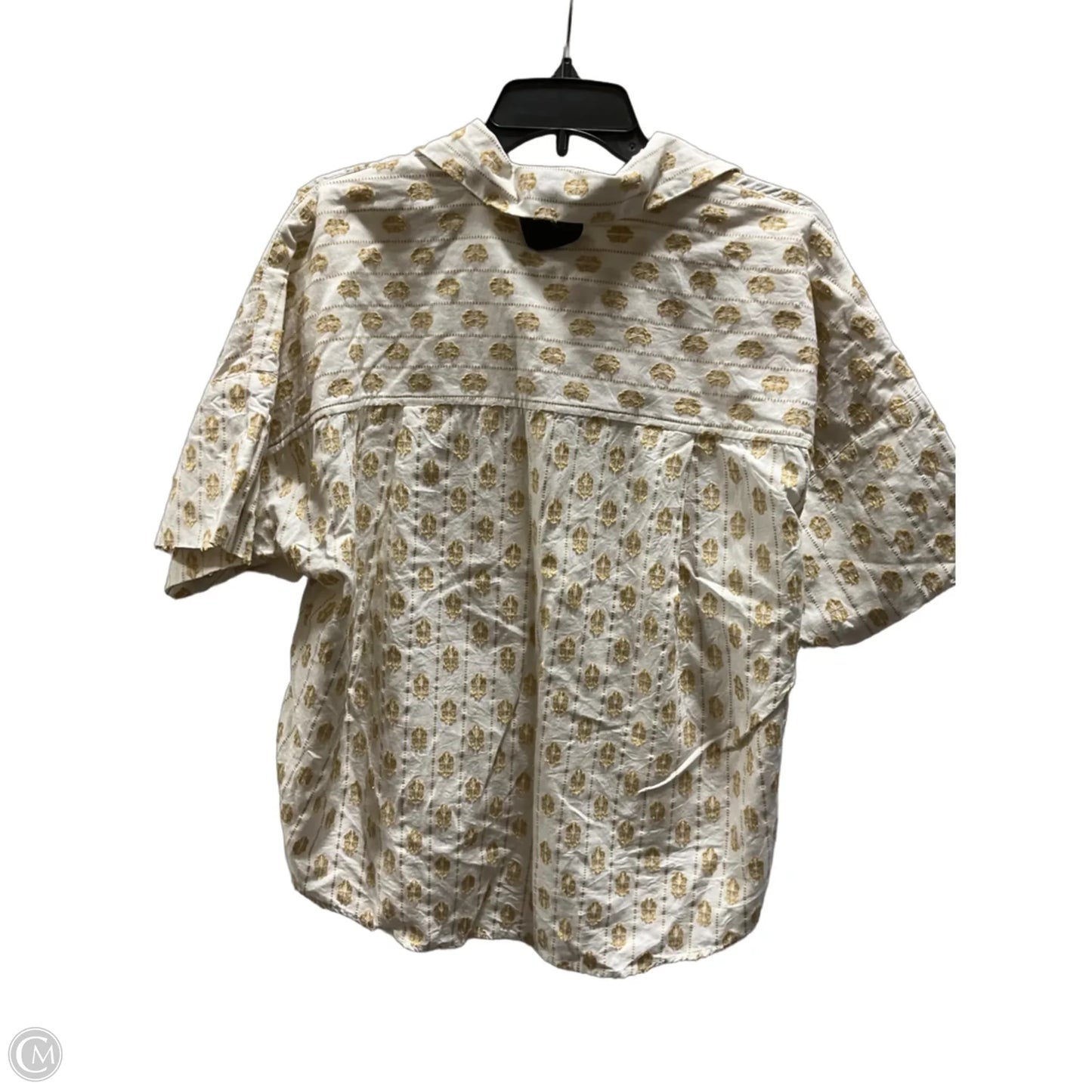 Top Short Sleeve By Loft In Tan, Size: Mp