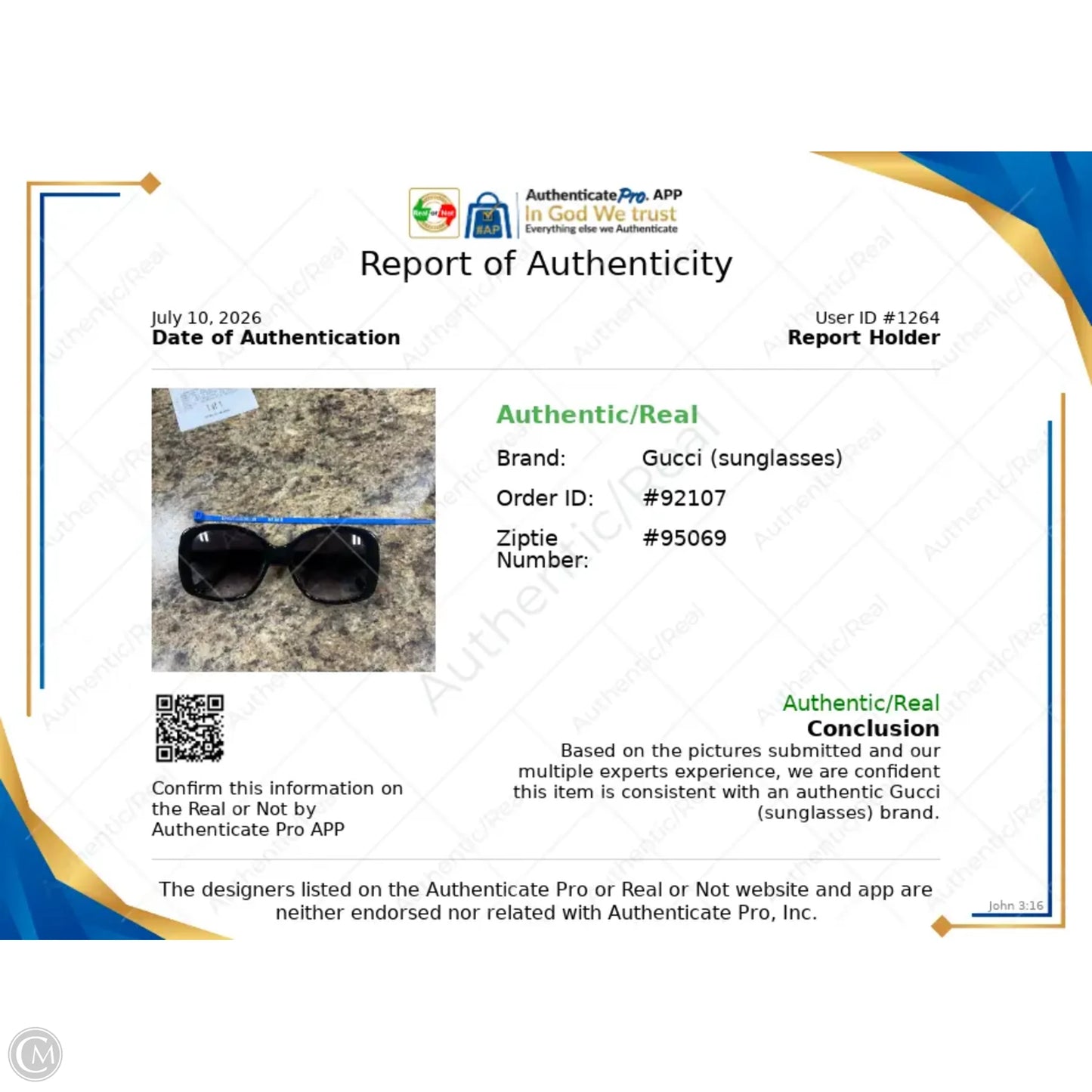 Sunglasses Luxury Designer By Gucci, Size: