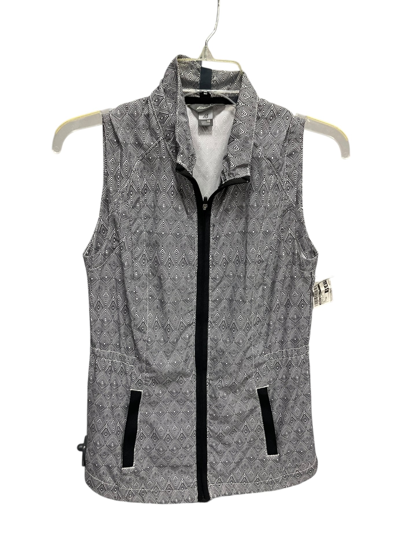 Athletic Jacket By Eddie Bauer In White Black, Size: Xs