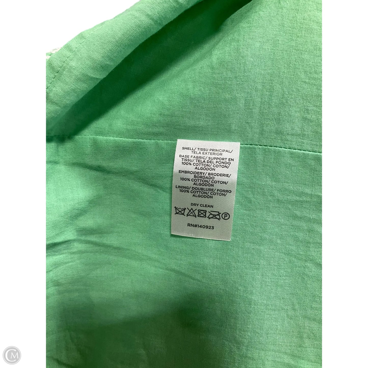 Top Sleeveless By Loft In Green & White, Size: Xl