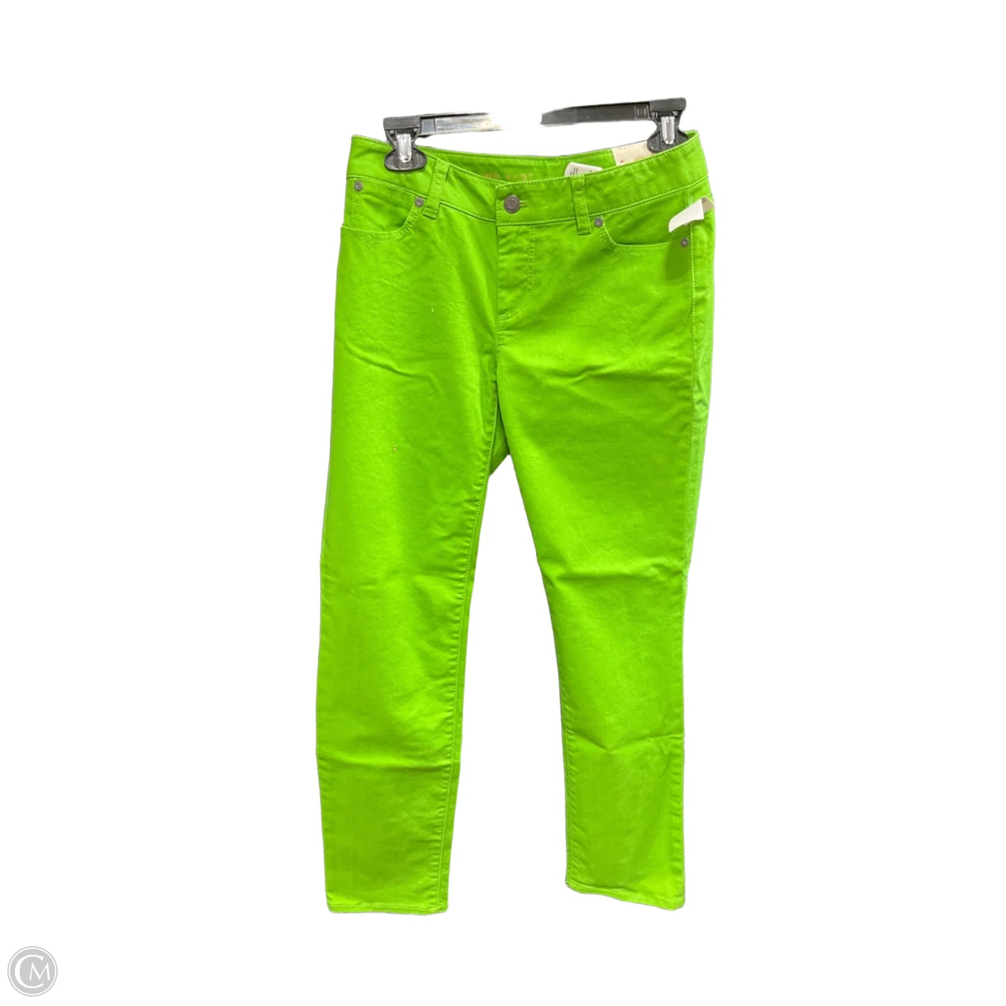 Jeans Straight By Talbots In Green Denim, Size: 4petite