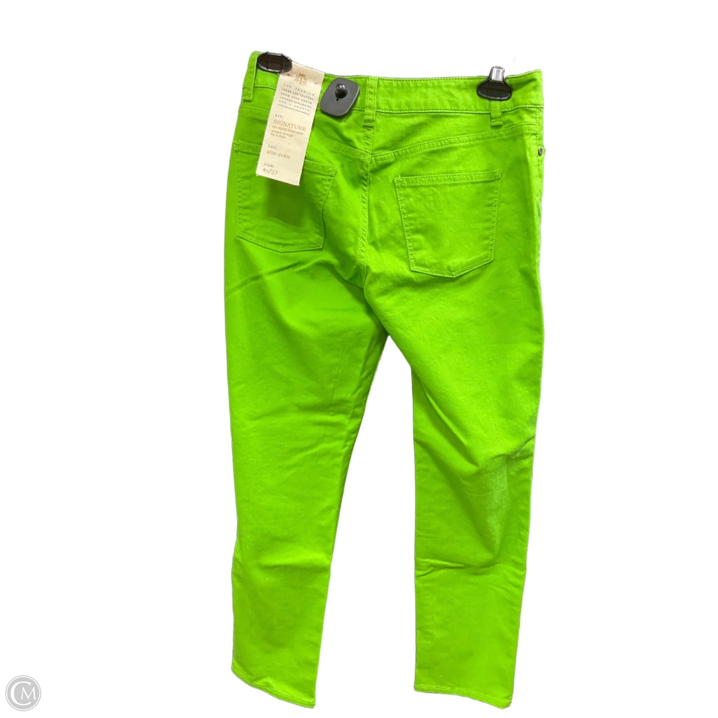 Jeans Straight By Talbots In Green Denim, Size: 4petite