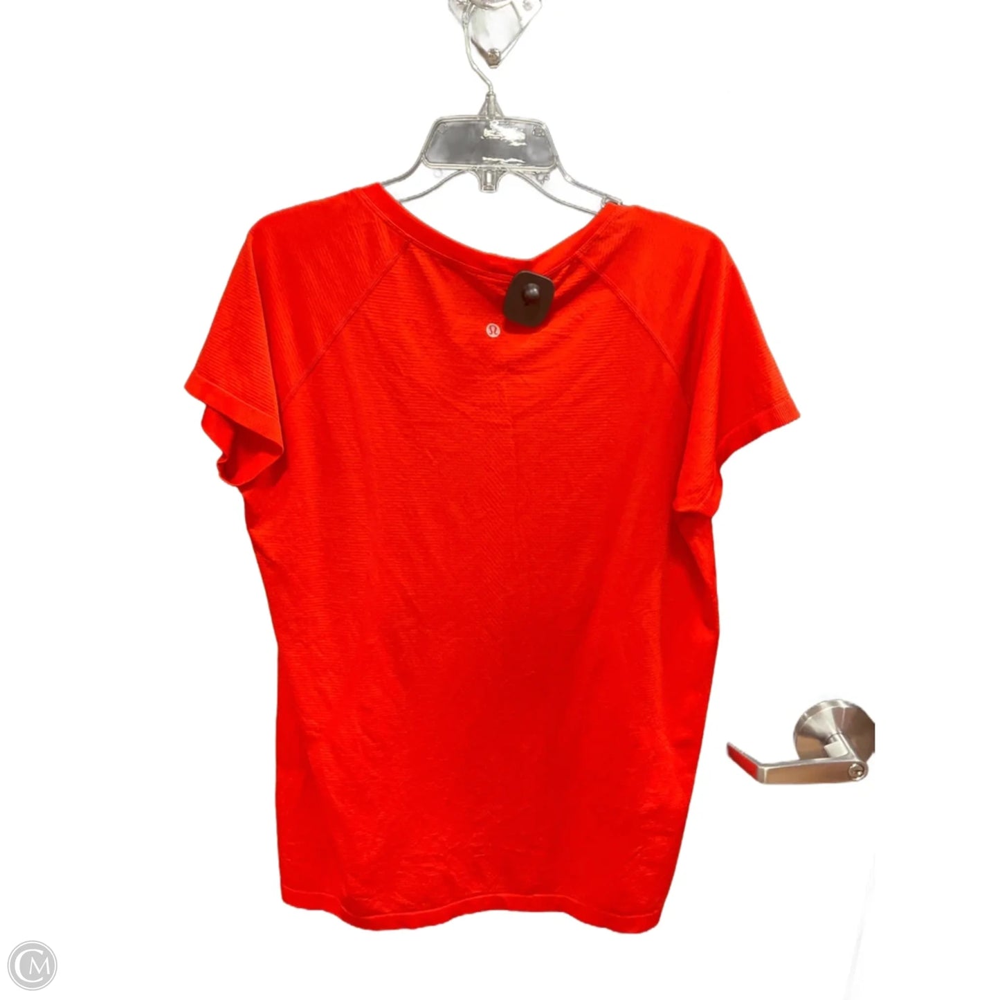 Athletic Top Short Sleeve By Lululemon In Red, Size: L