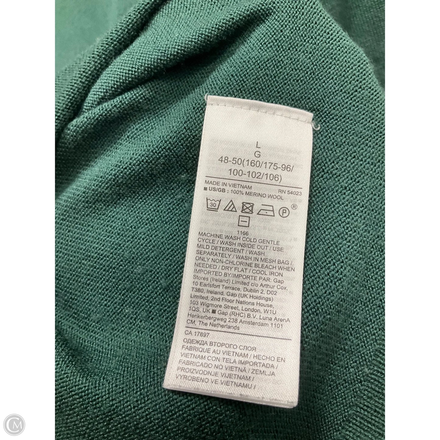 Top Long Sleeve By Banana Republic In Green, Size: L