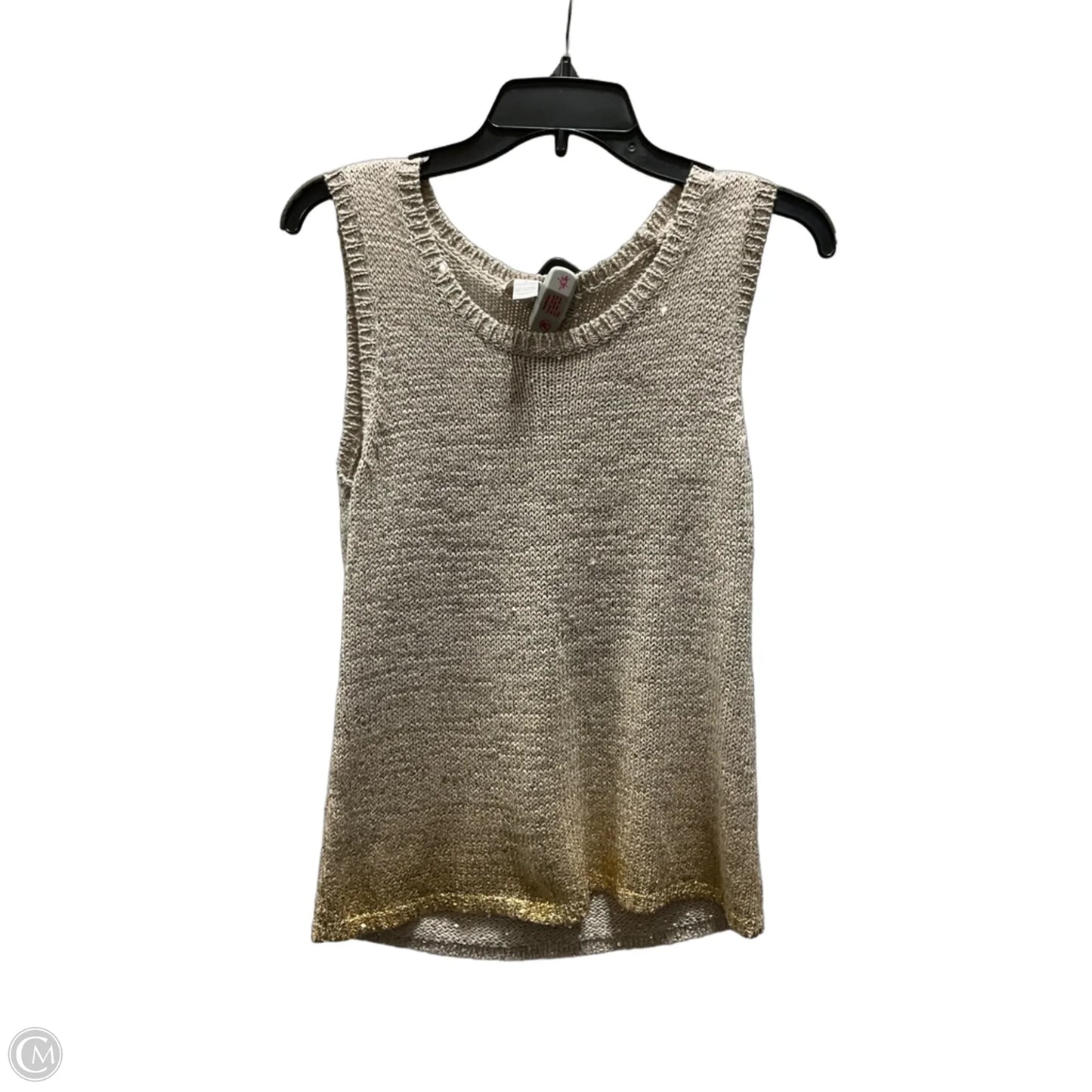 Top Sleeveless By Chicos In Gold, Size: M
