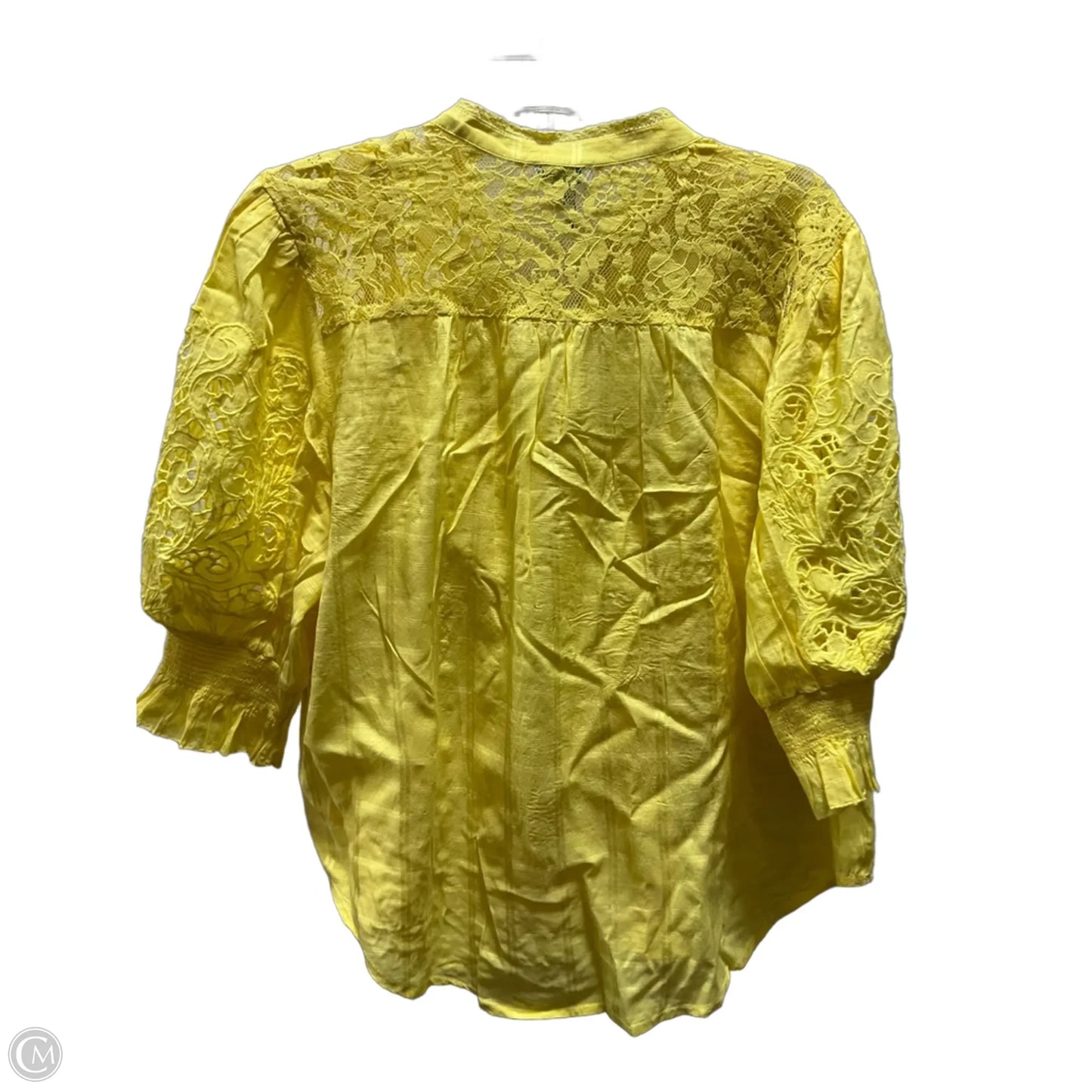 Top Short Sleeve By Sundance In Yellow, Size: Lp
